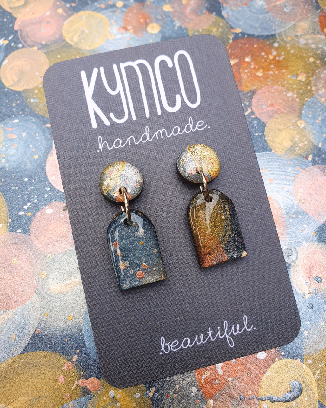 The Desert Dreaming Collection | Resin art jewellery | Medium dangle and stud earrings | Brooch | Pendants