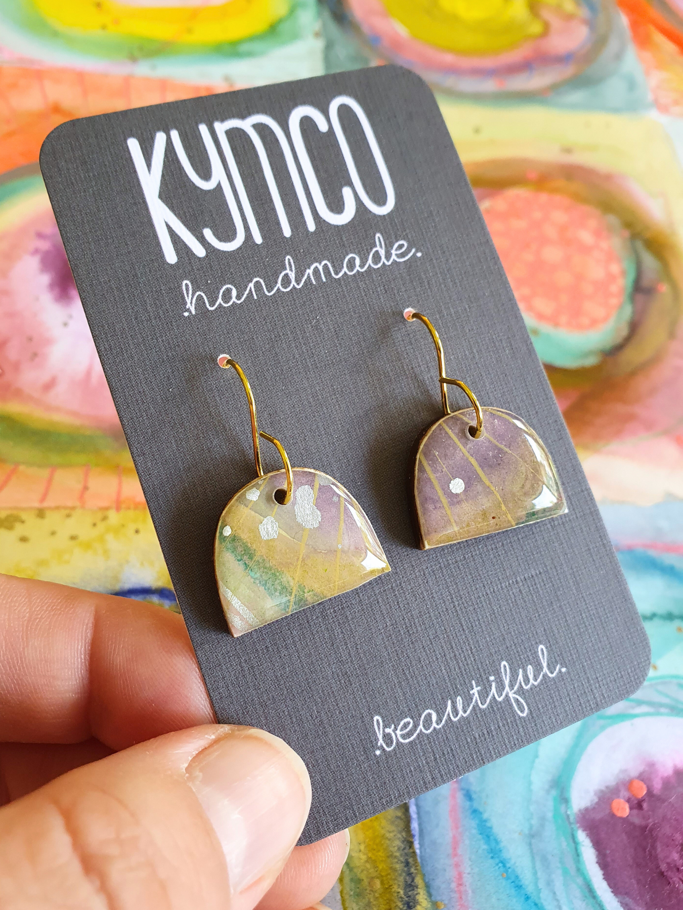 The Tutti Frutti Collection | Resin art jewellery | Small dangle earrings