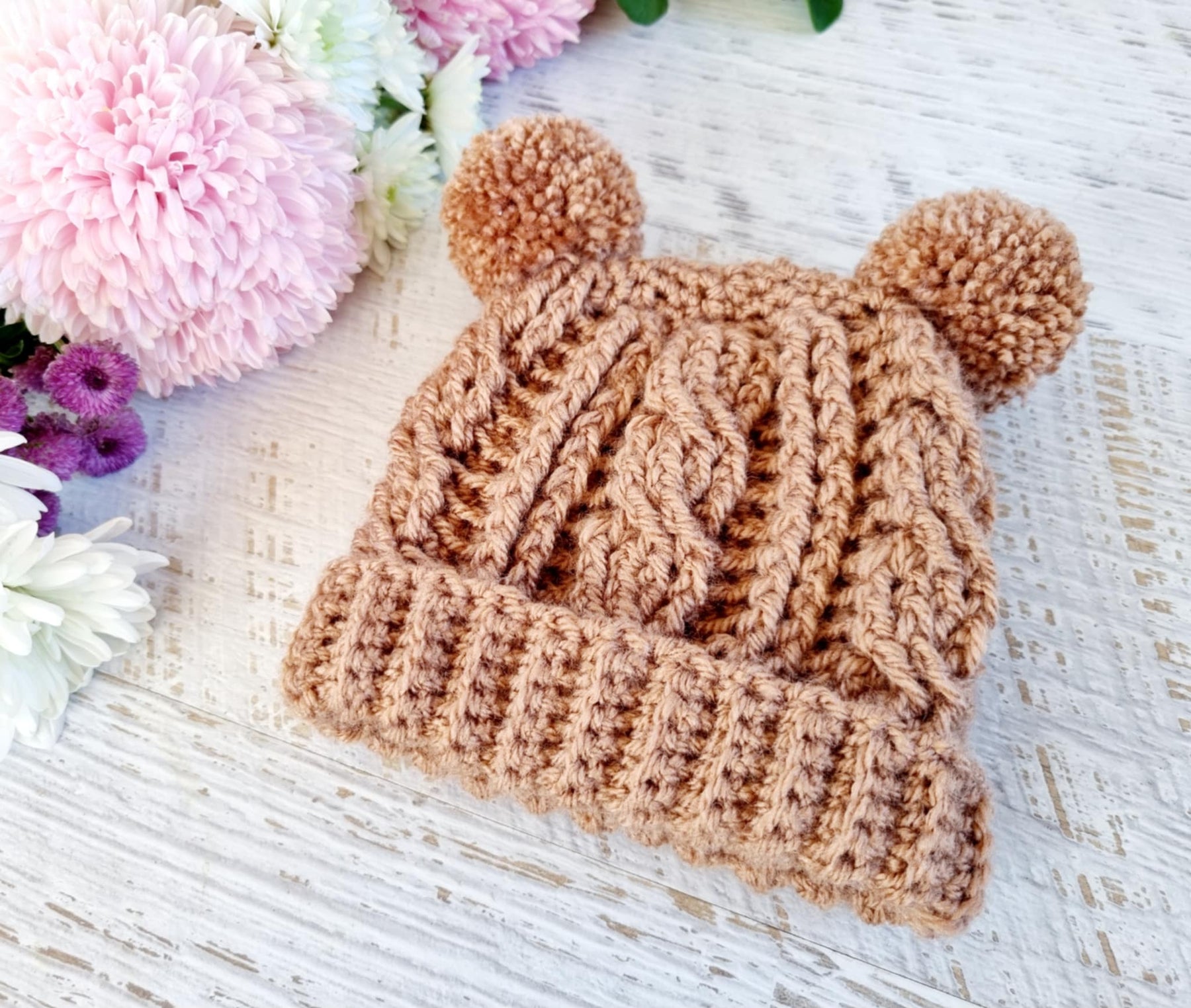 Baby Beanie | Newborn | Cable | Crochet | Knit | Hat