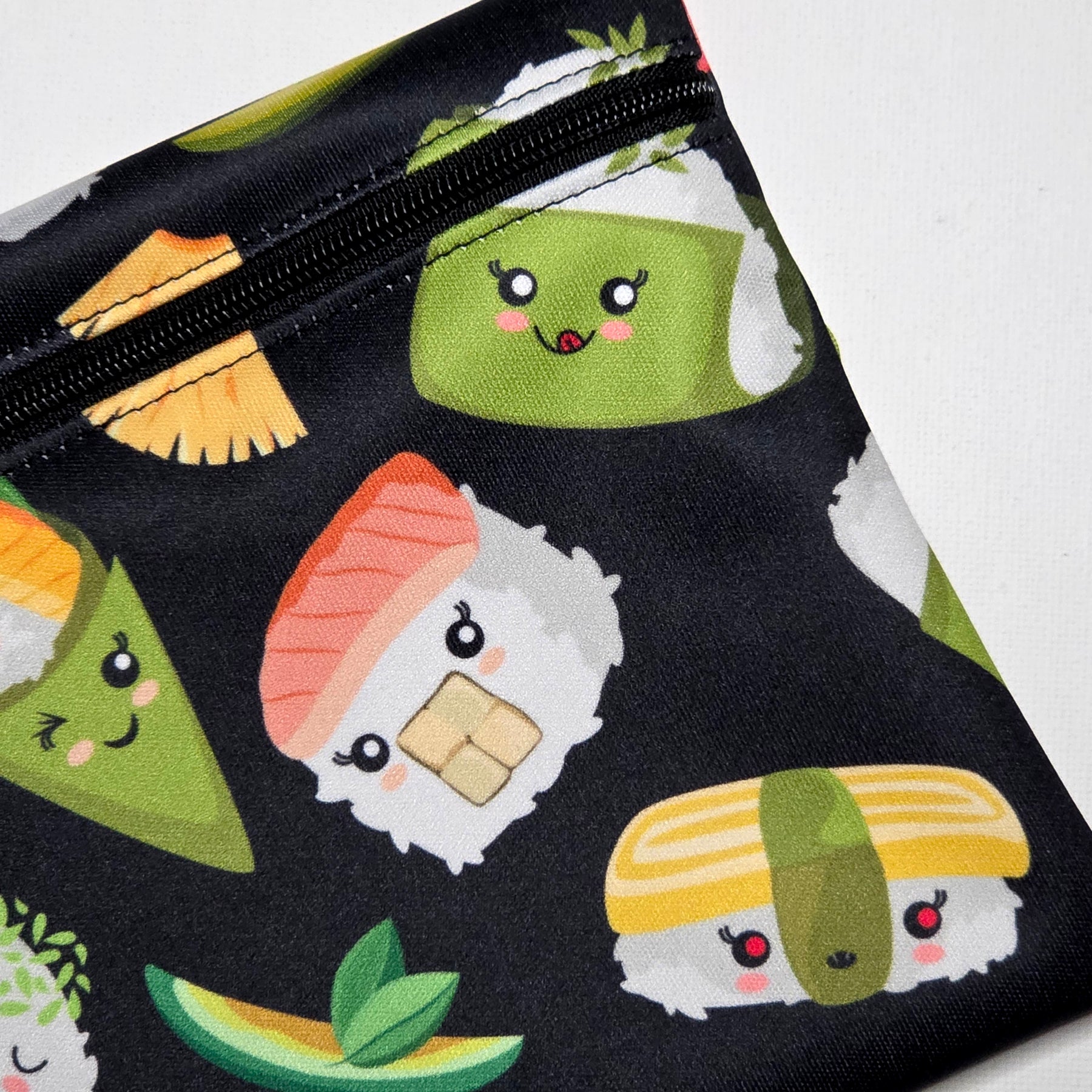 SMALL Wet Bag, Cute Sushi fabric, 15cms x 10cms