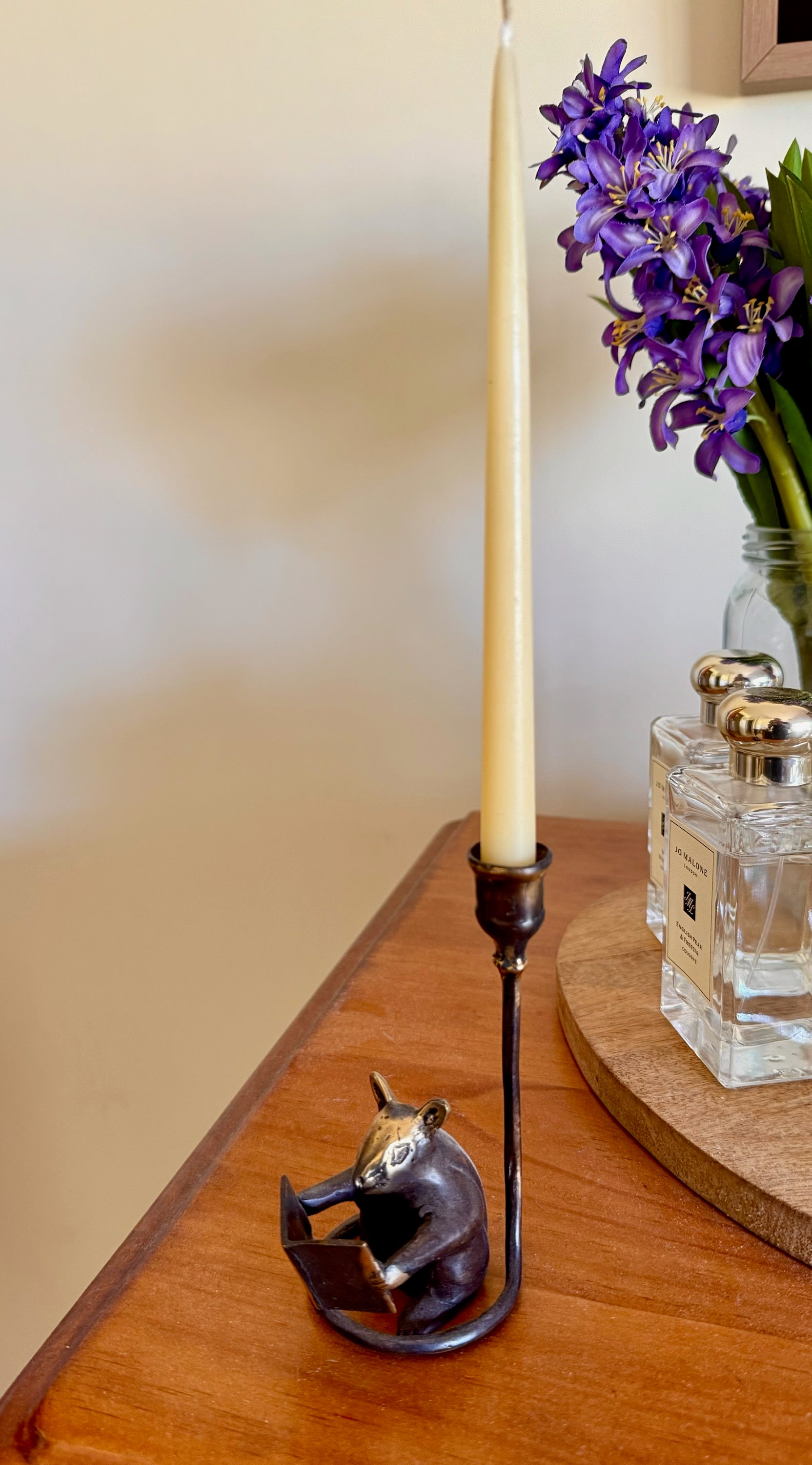 Slim Tall Beeswax Taper Candles | Romantic Dinner by Candlelight