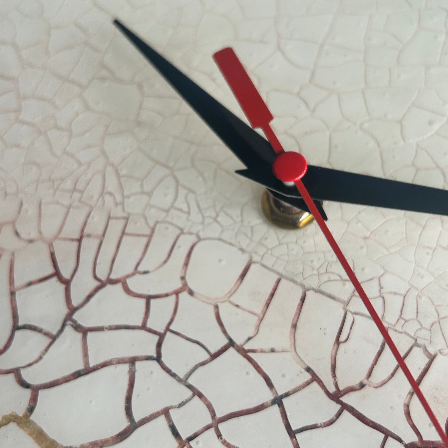 Timber Clock | 30cm Fluid Art Design/Resin | White Crackle Finish