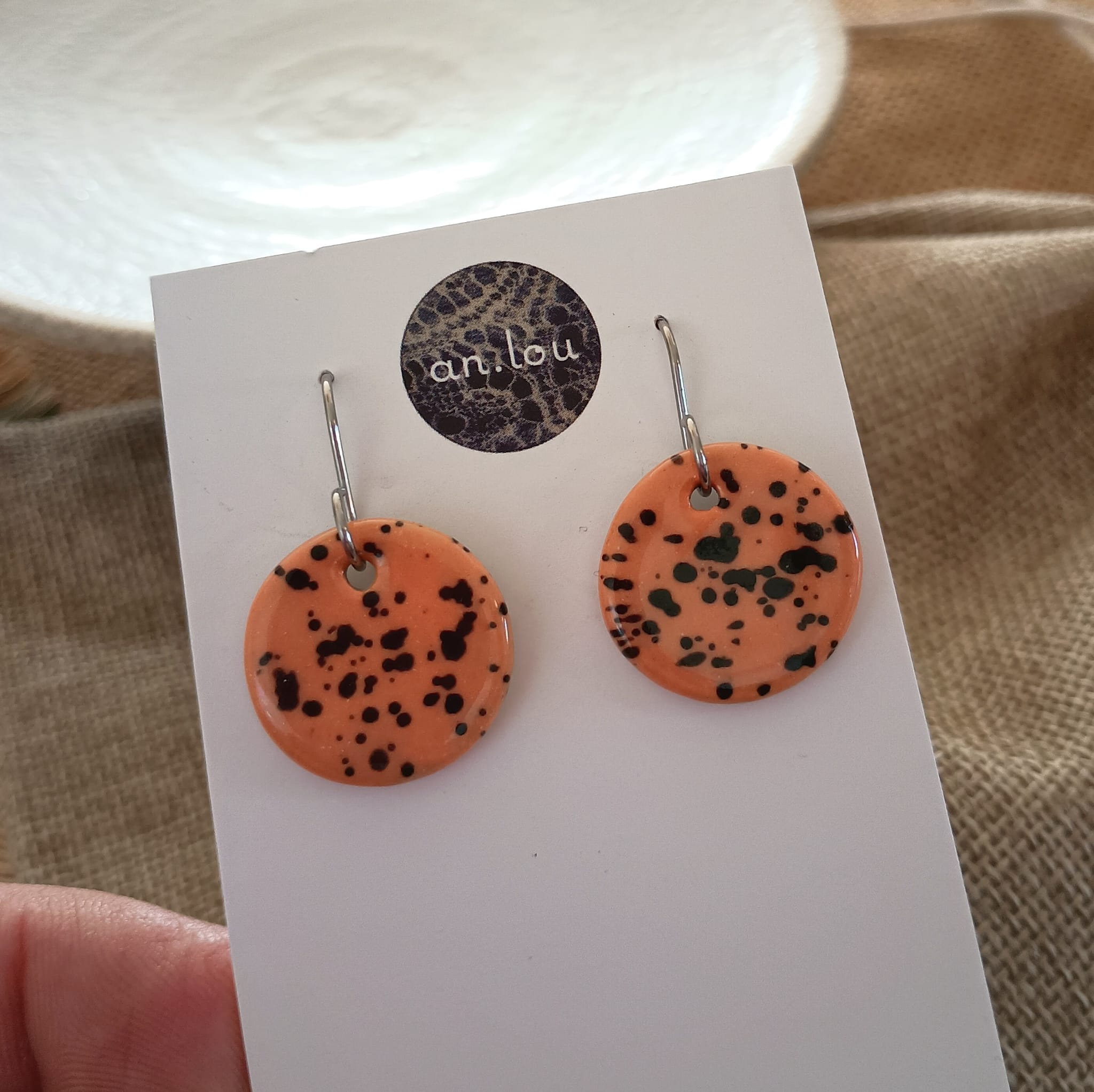 Medium Orange Drops with Black Flecks