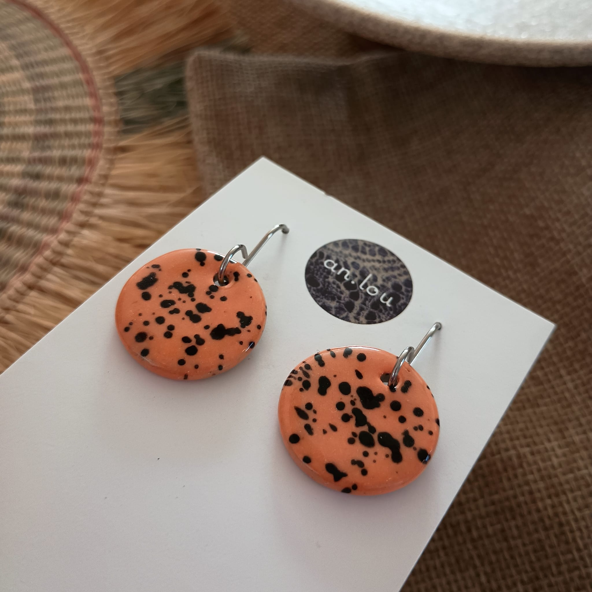 Medium Orange Drops with Black Flecks