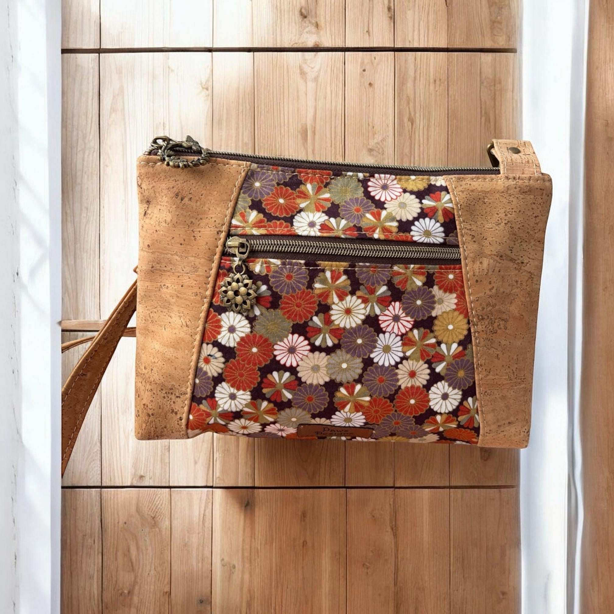 CORK & FLORAL CROSSBODY BAG