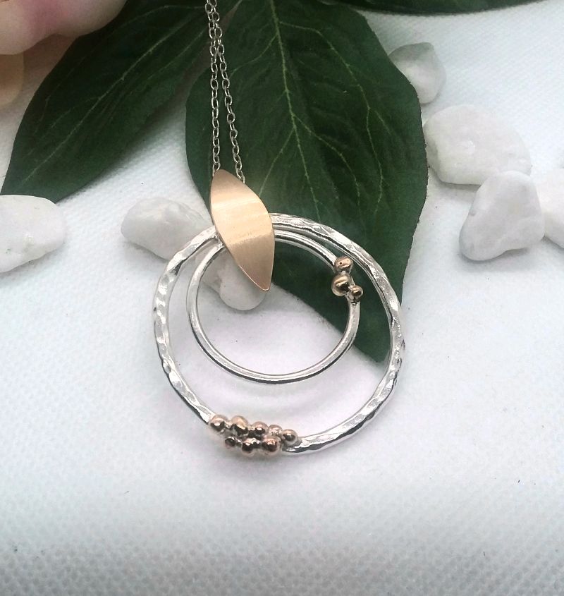 Sterling silver and Rose gold pendant
