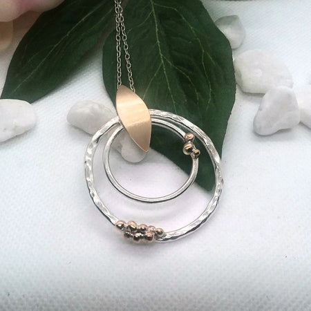 Sterling silver and Rose gold pendant