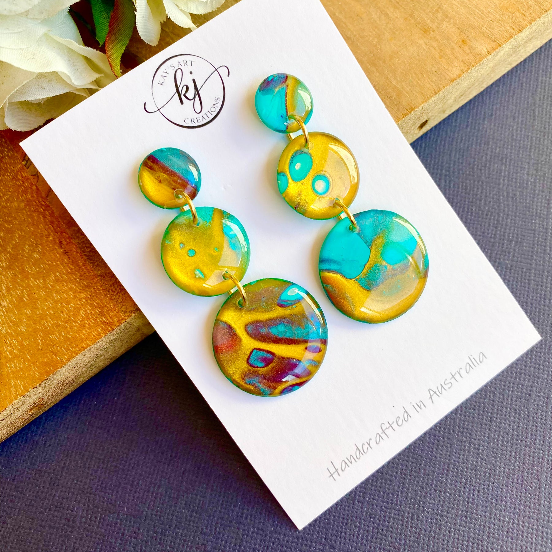 Artisan Statement Stud Dangle Earrings
