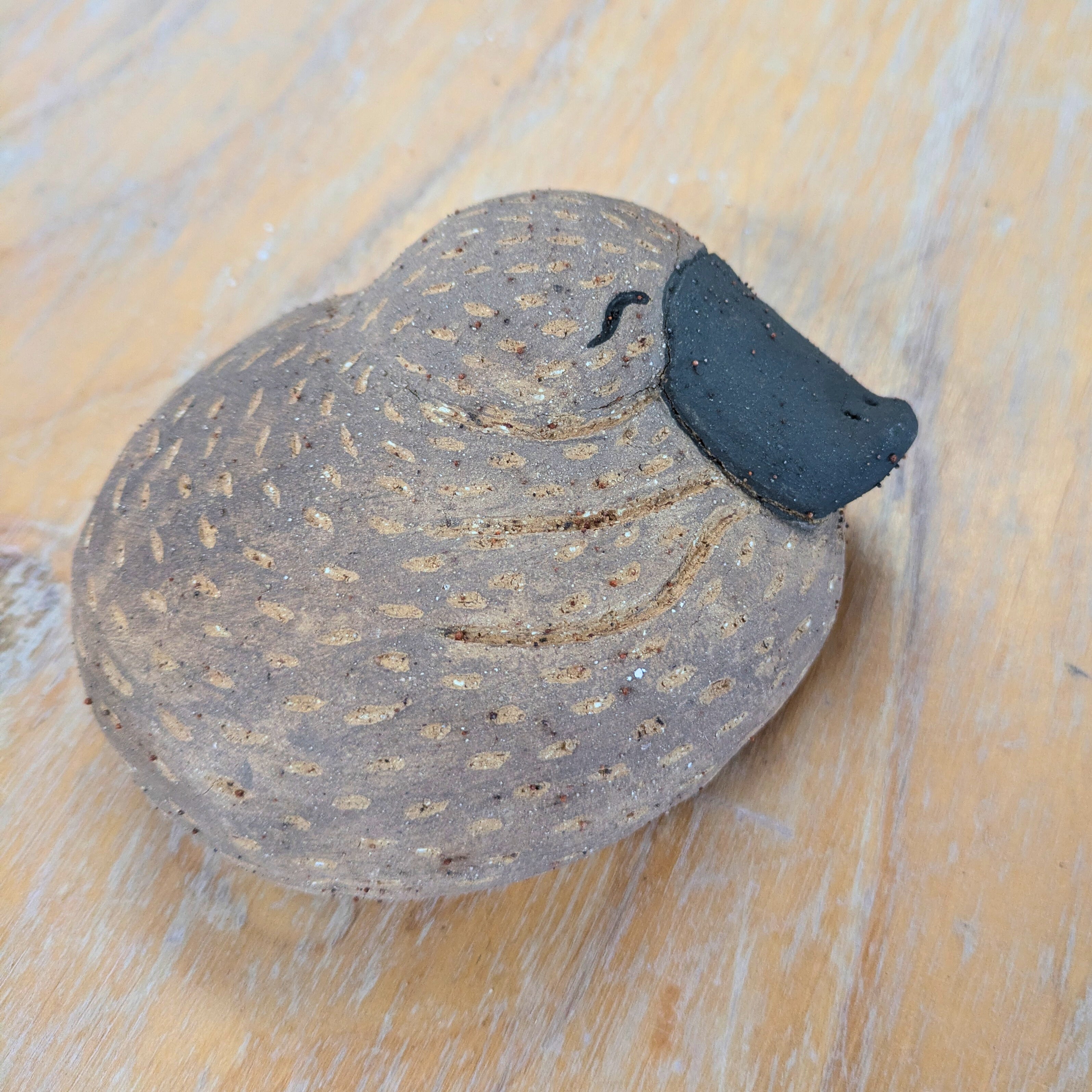 Handmade Sleeping Platypus Ceramic Sculpture