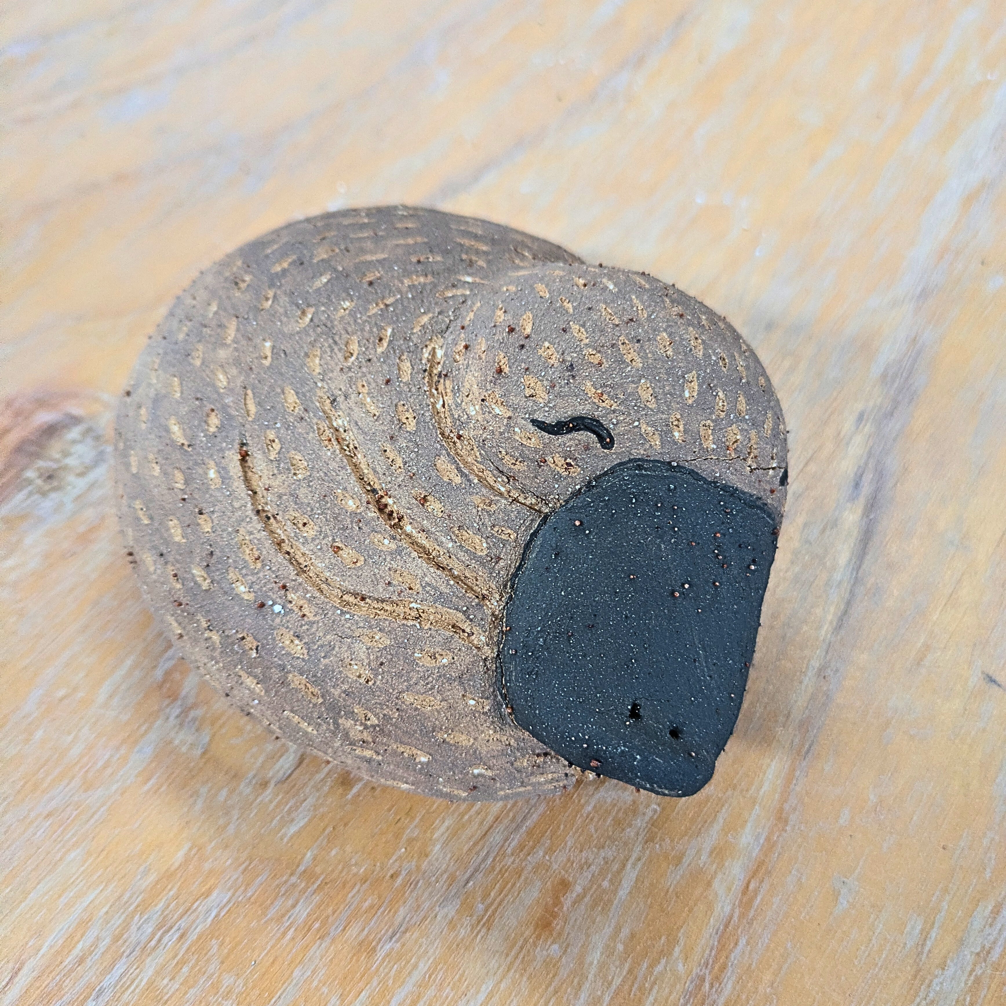 Handmade Sleeping Platypus Ceramic Sculpture