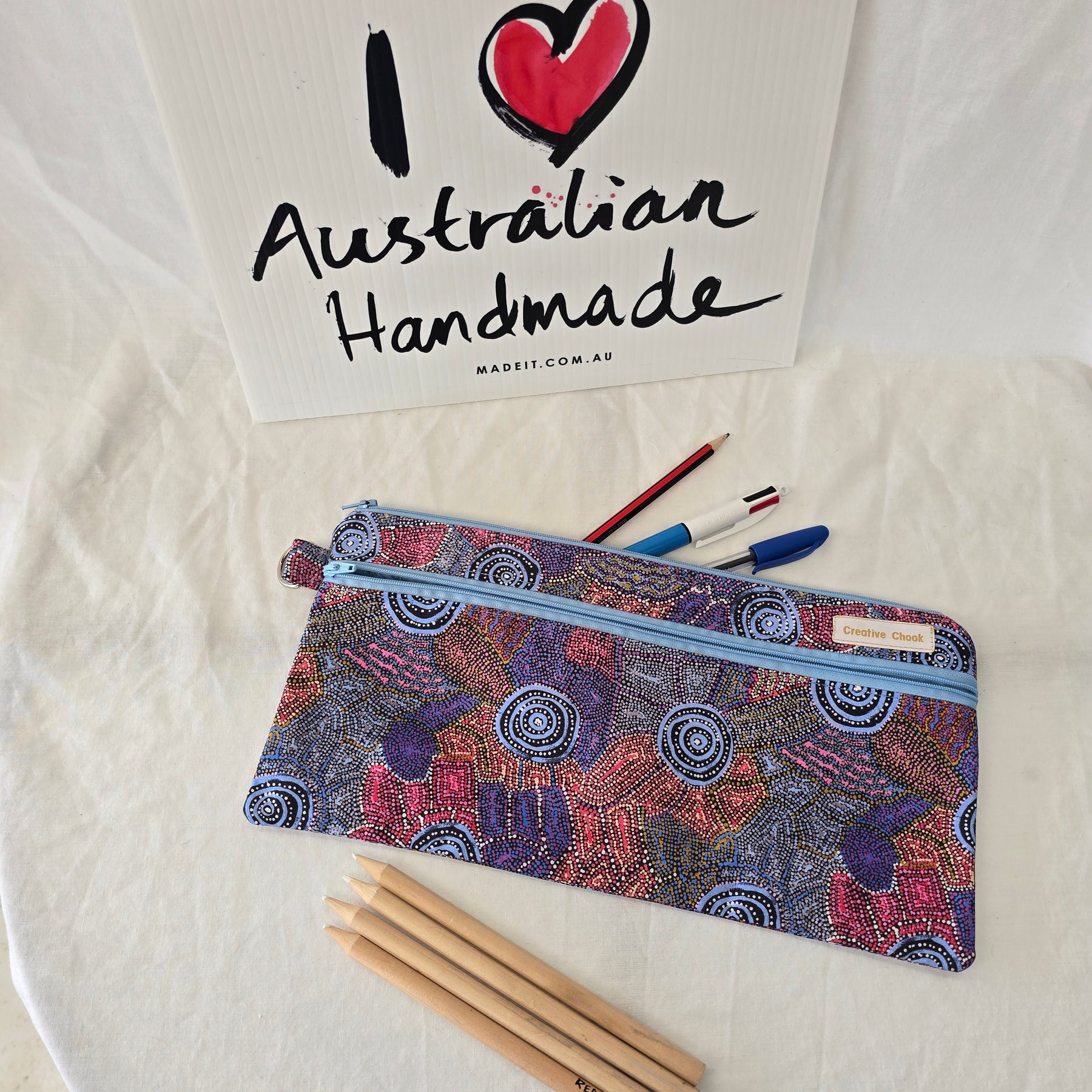 Handmade | Pencil Case | Double Zippered | Indigenous Design