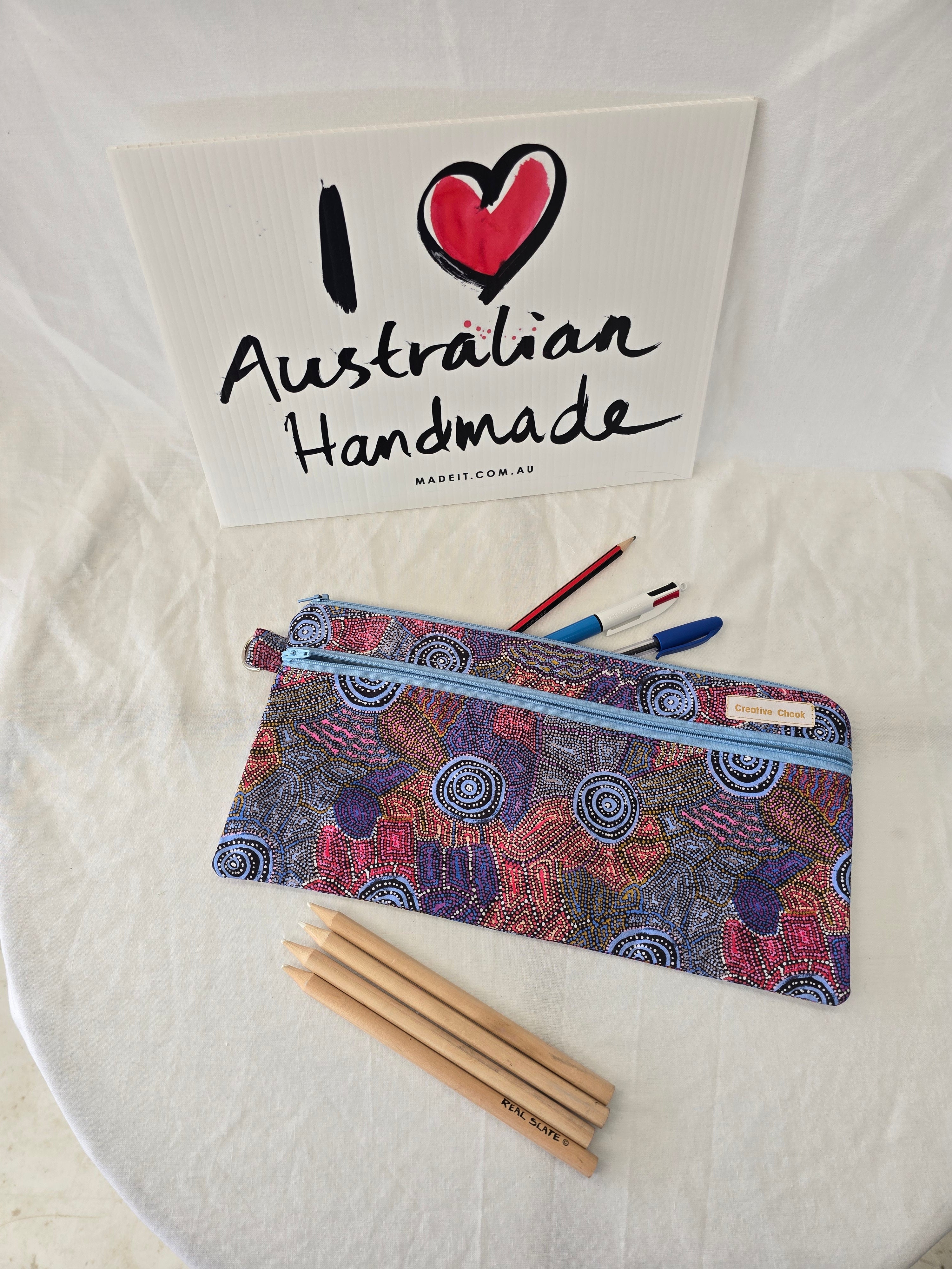 Handmade | Pencil Case | Double Zippered | Indigenous Design