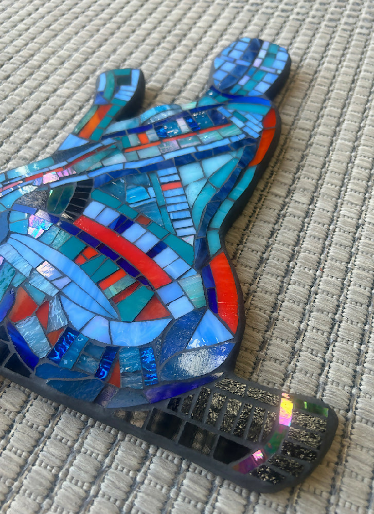 ‘SMOKING’ Stained Glass Mosaic Sitting Female Wall Art.