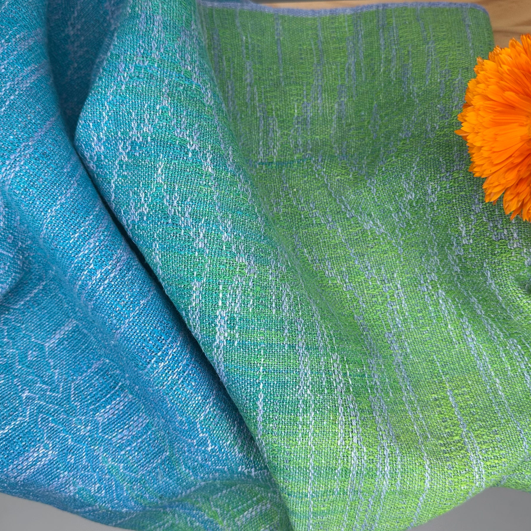 Hand-Dyed and Handwoven Linen/Cotton Tea Towels (Lilac Weft)