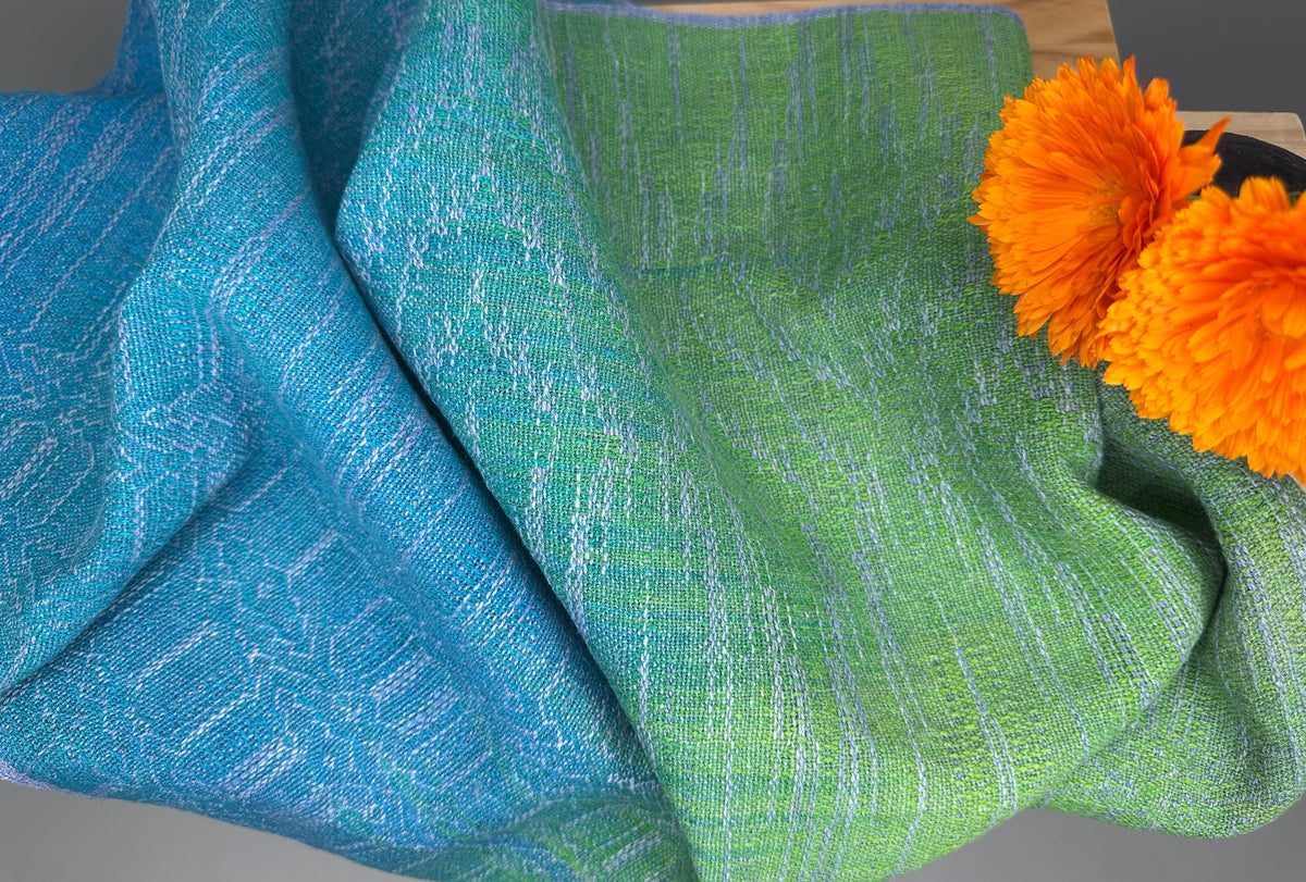 Hand-Dyed and Handwoven Linen/Cotton Tea Towels (Lilac Weft)