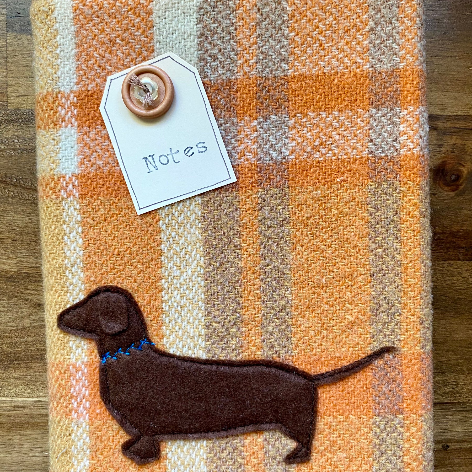 A5 Upcycled Notebook Dachshund - Orange