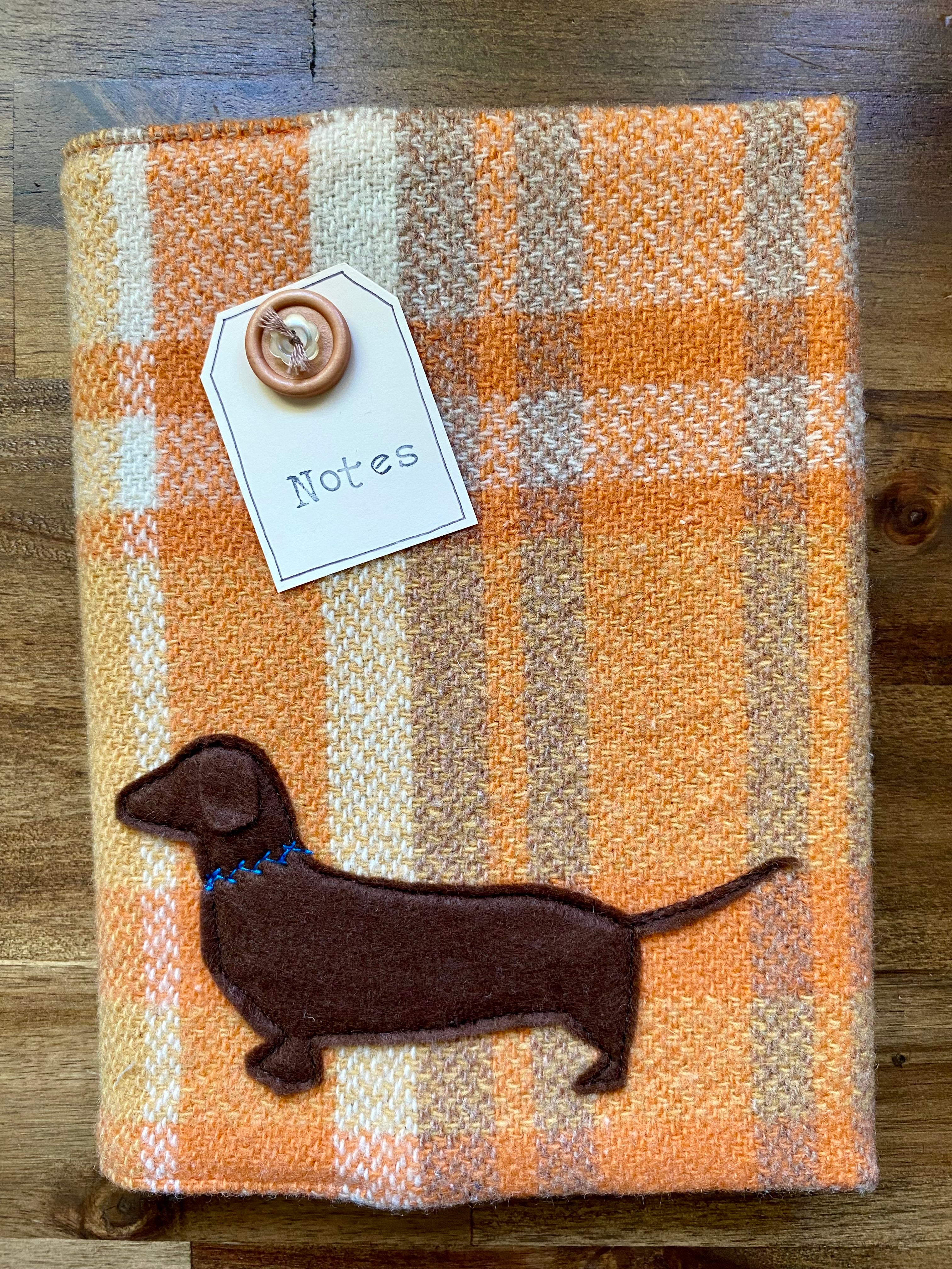 A5 Upcycled Notebook Dachshund - Orange