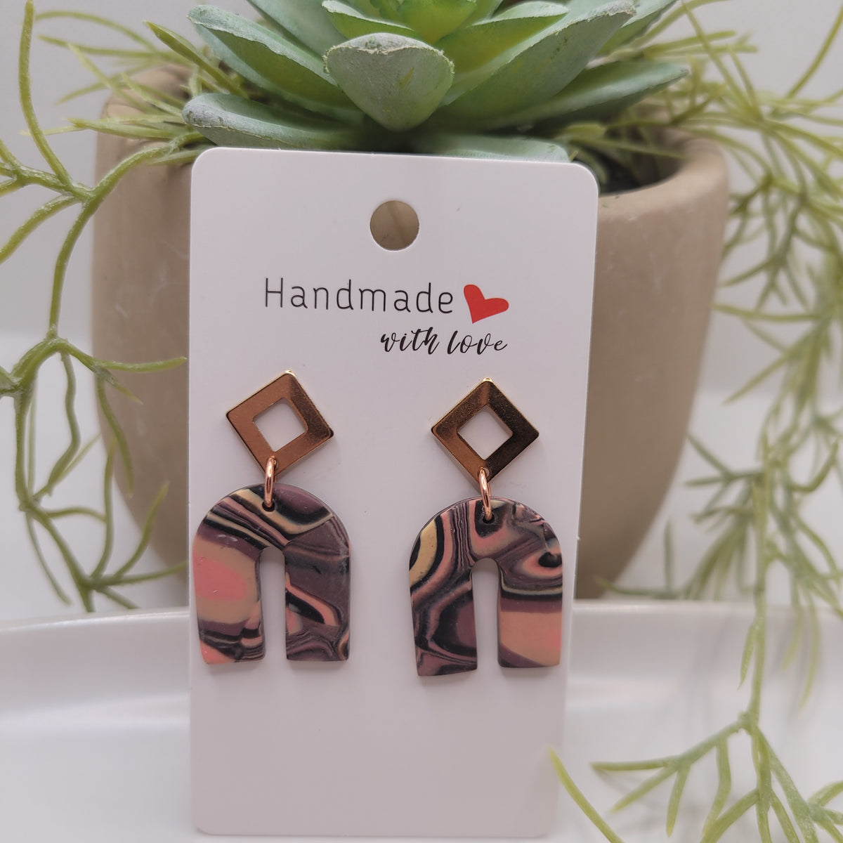 Red Retro Polymer Clay Earring Collection