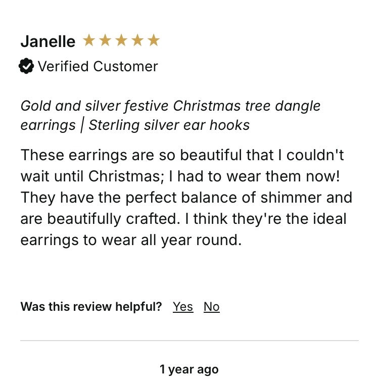 Christmas tree dangle earrings | Two Styles - Triangles or Looping wire | silver gold copper rose | Festive jewellery