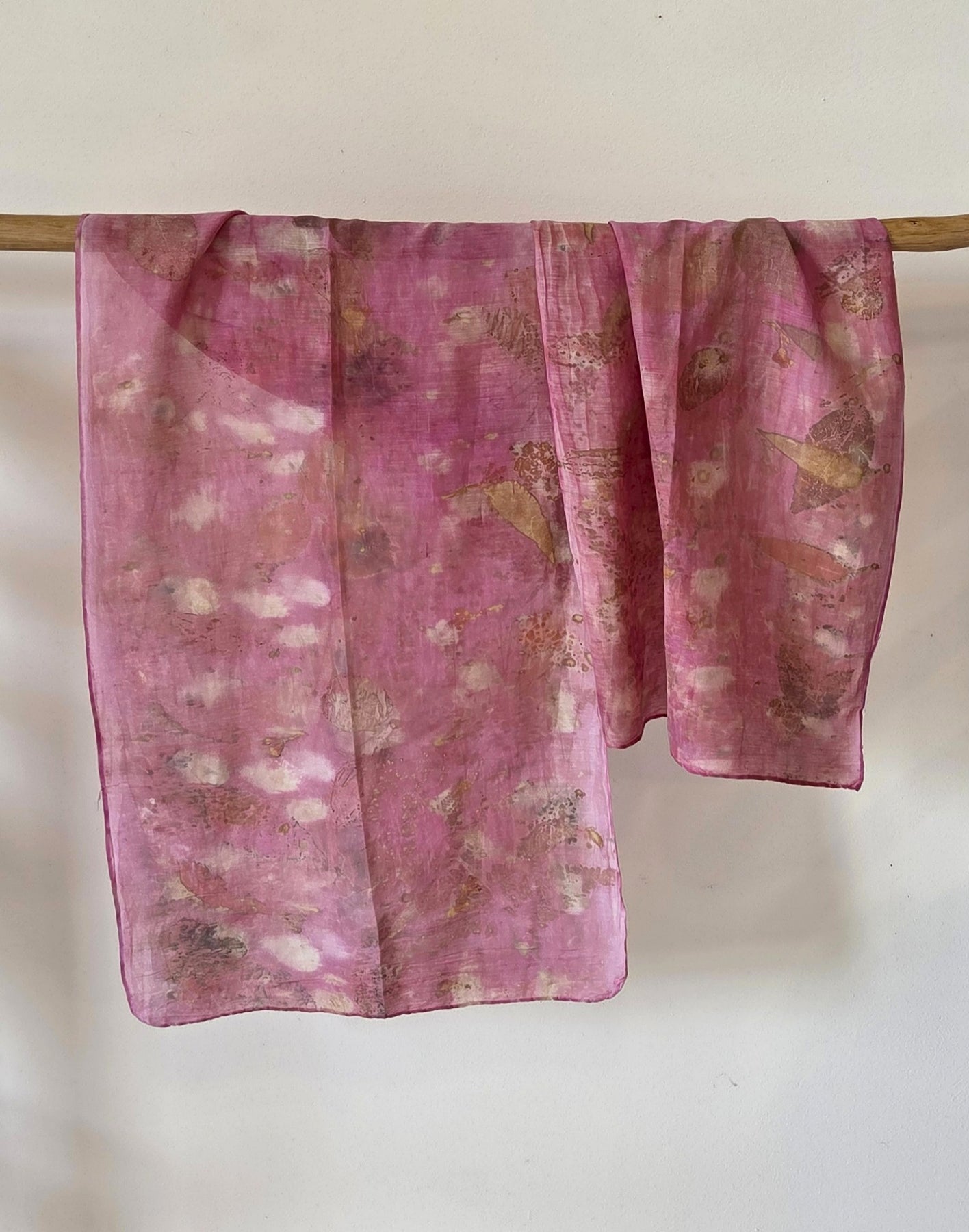 The Rosalie - Cotton/Silk Blend  Ecoprint Scarf/Wrap