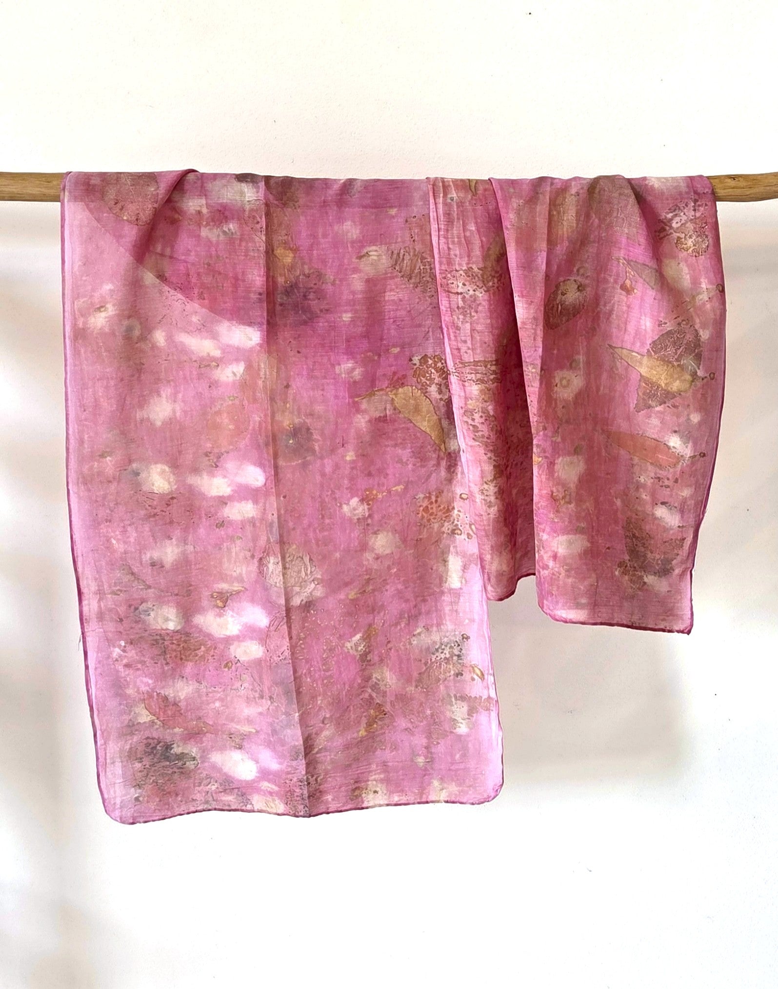 The Rosalie - Cotton/Silk Blend  Ecoprint Scarf/Wrap