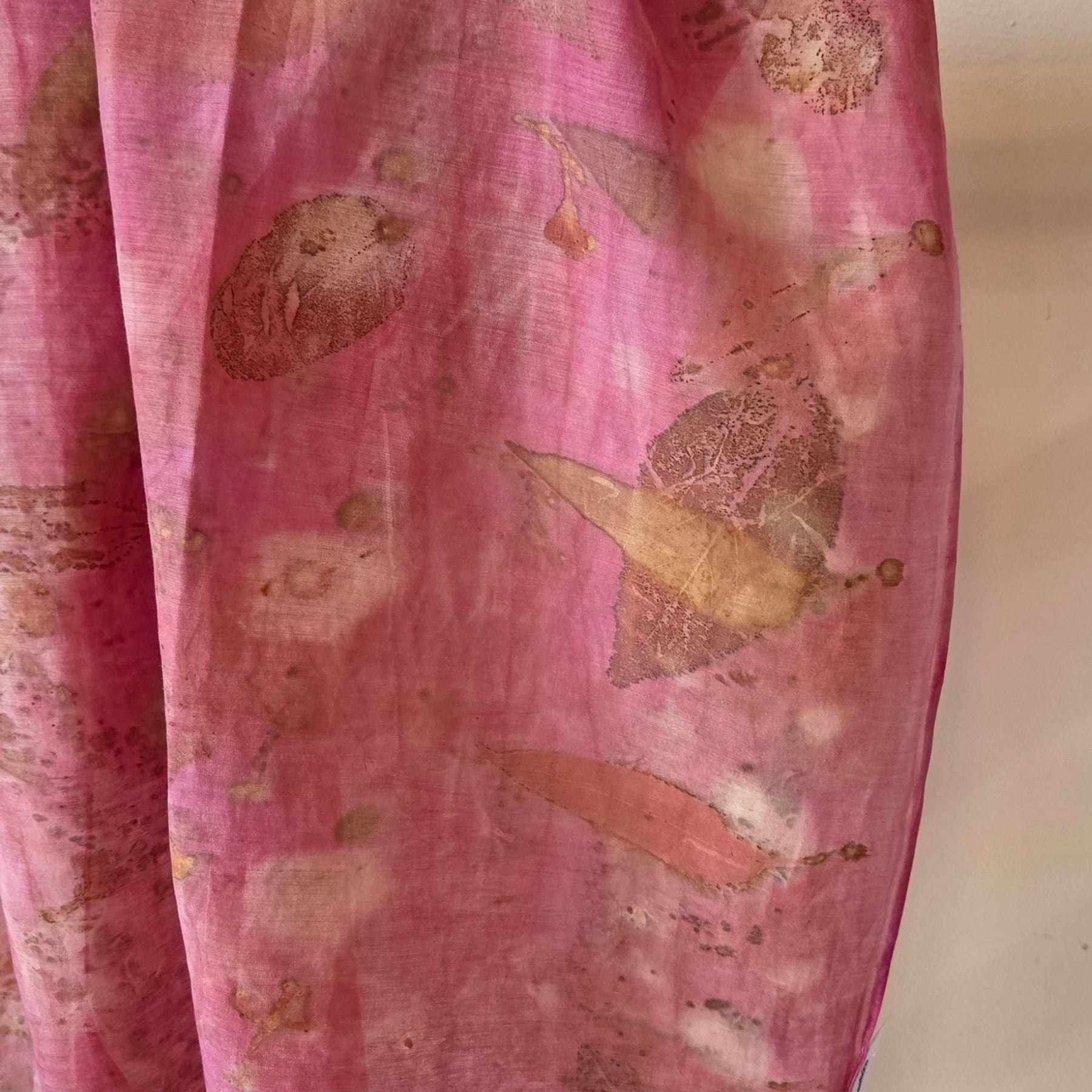 The Rosalie - Cotton/Silk Blend  Ecoprint Scarf/Wrap