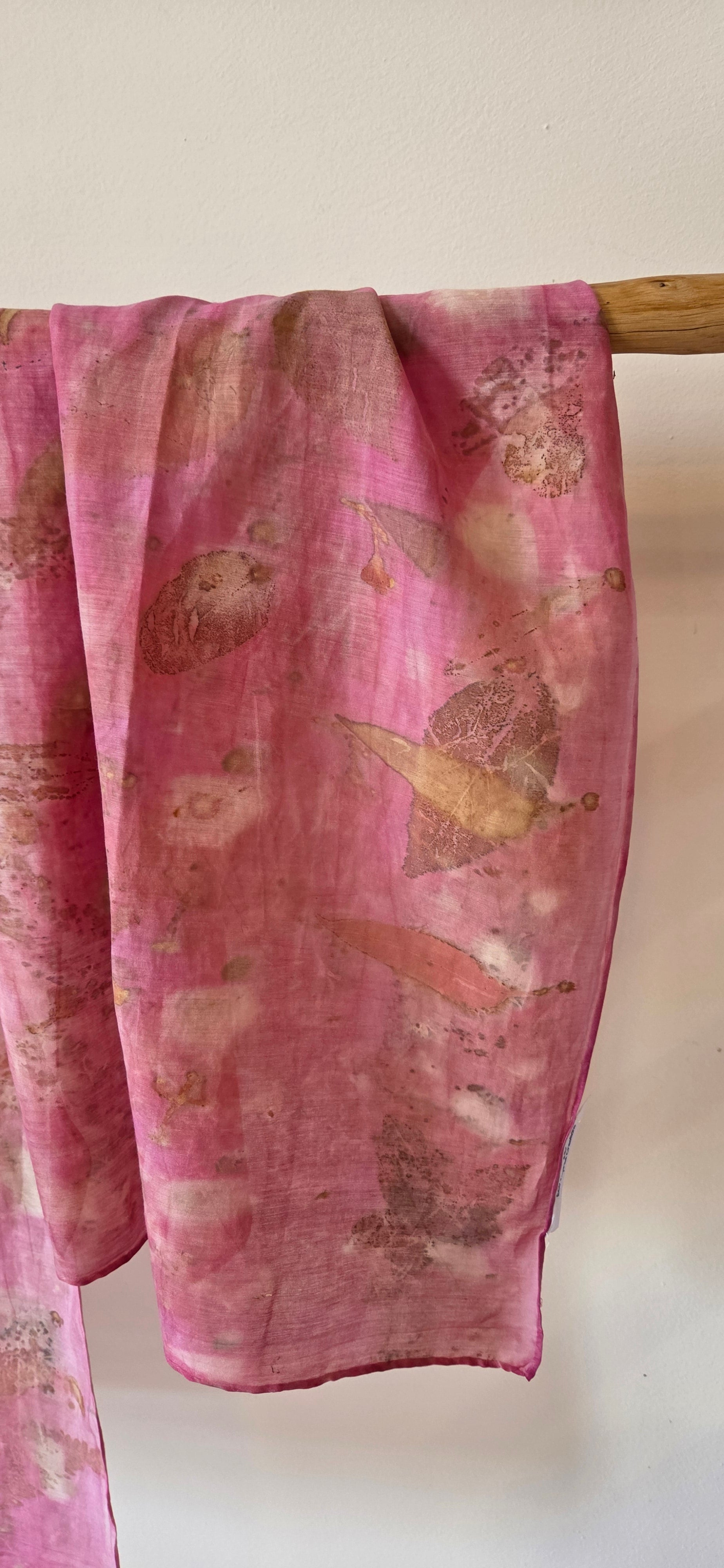 The Rosalie - Cotton/Silk Blend  Ecoprint Scarf/Wrap