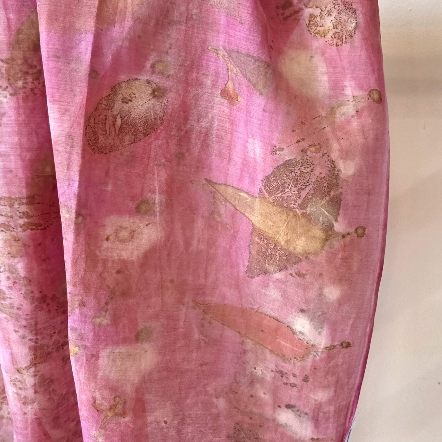 The Rosalie - Cotton/Silk Blend  Ecoprint Scarf/Wrap