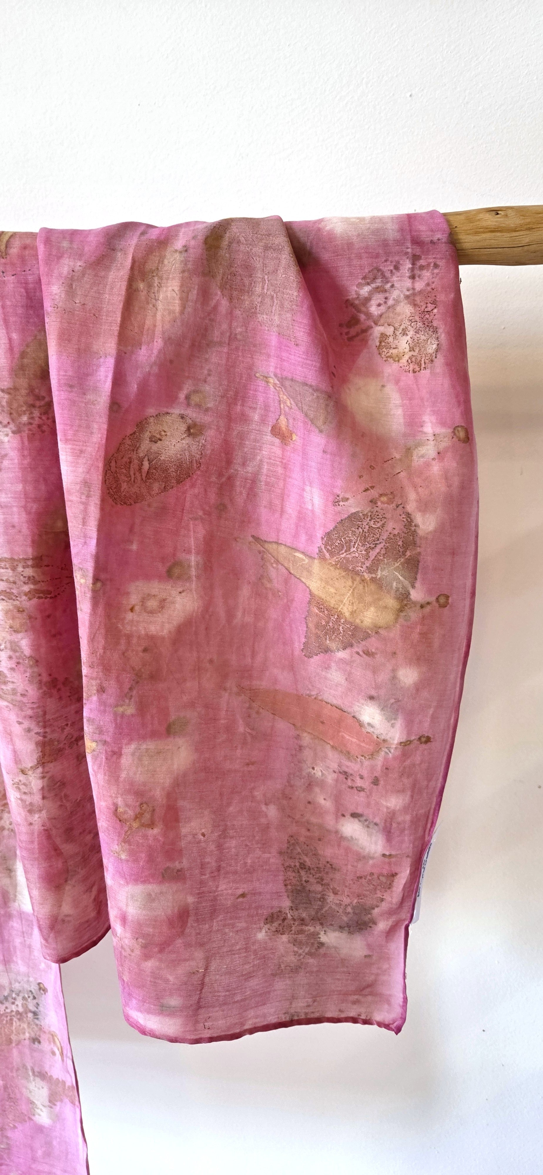 The Rosalie - Cotton/Silk Blend  Ecoprint Scarf/Wrap