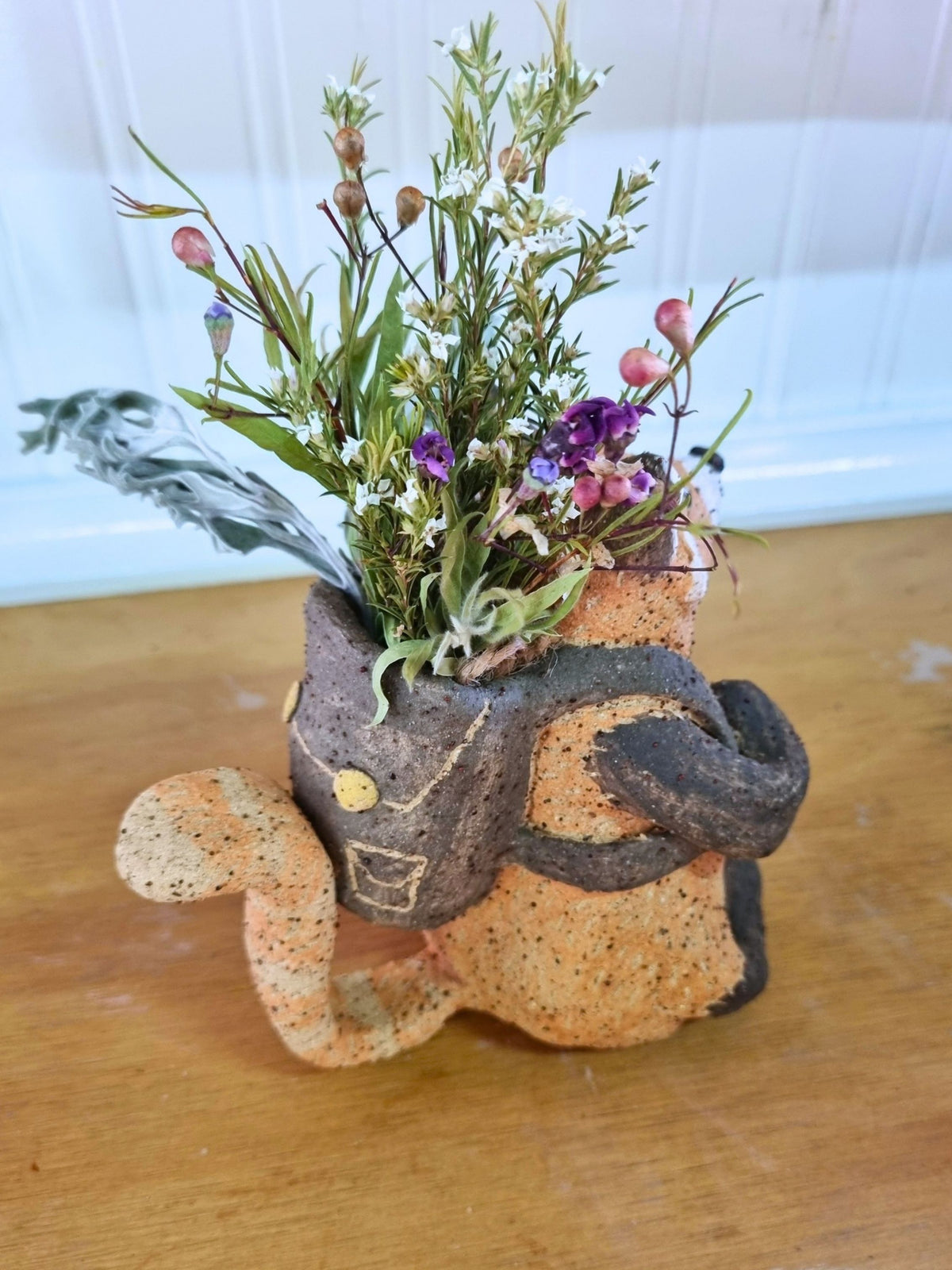 Backpack Buddies Ceramic Animal Vase Dried Flower Ornament