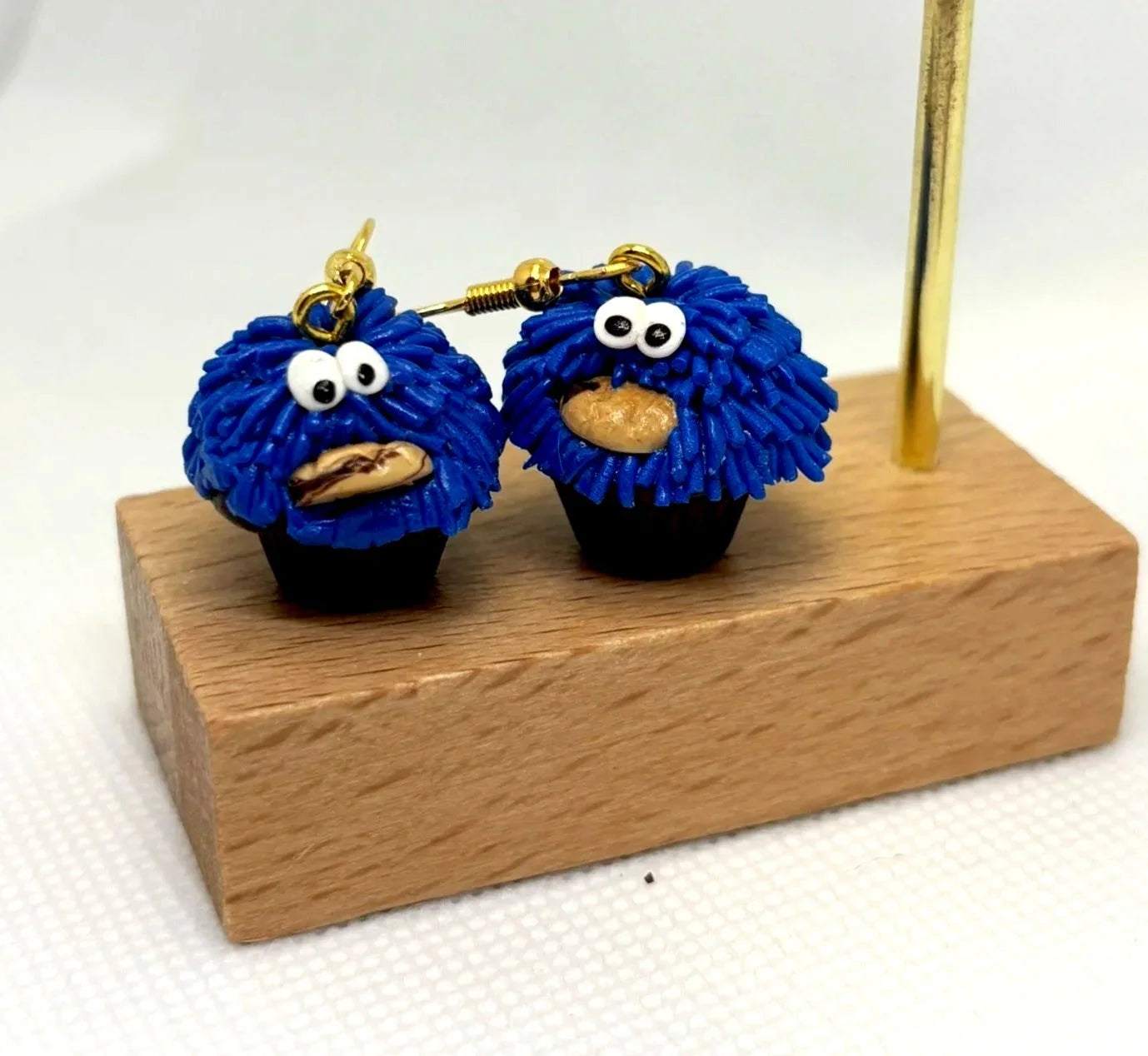 Handmade cookie monster earrings
