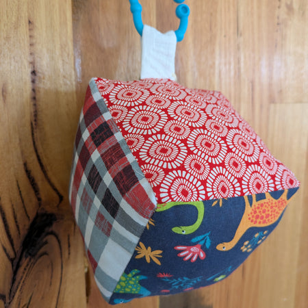 Dinosaur Aztec Soft Baby Cube Toy