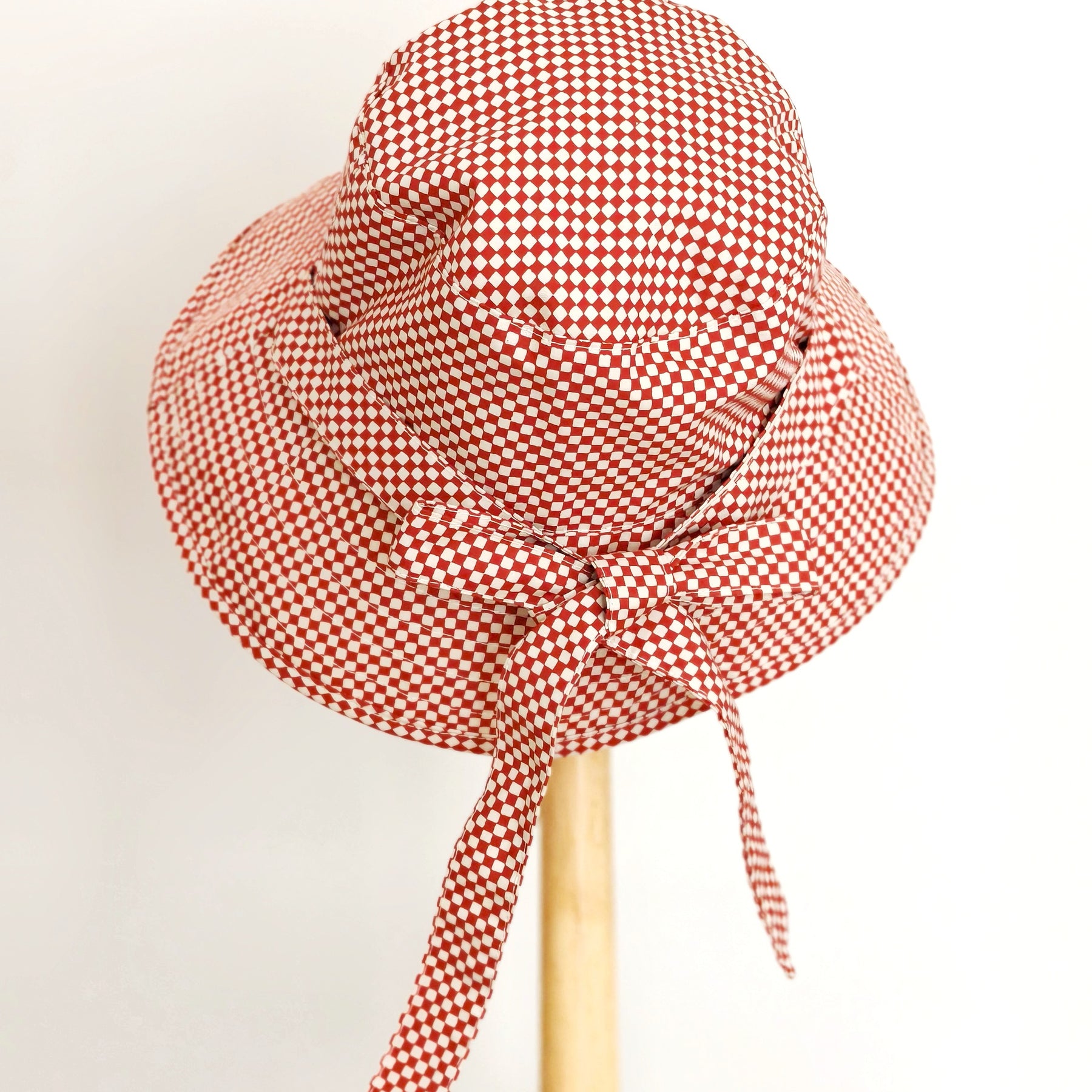 Kids Summer Reversible Sun, Gingham Kids Sun Hat