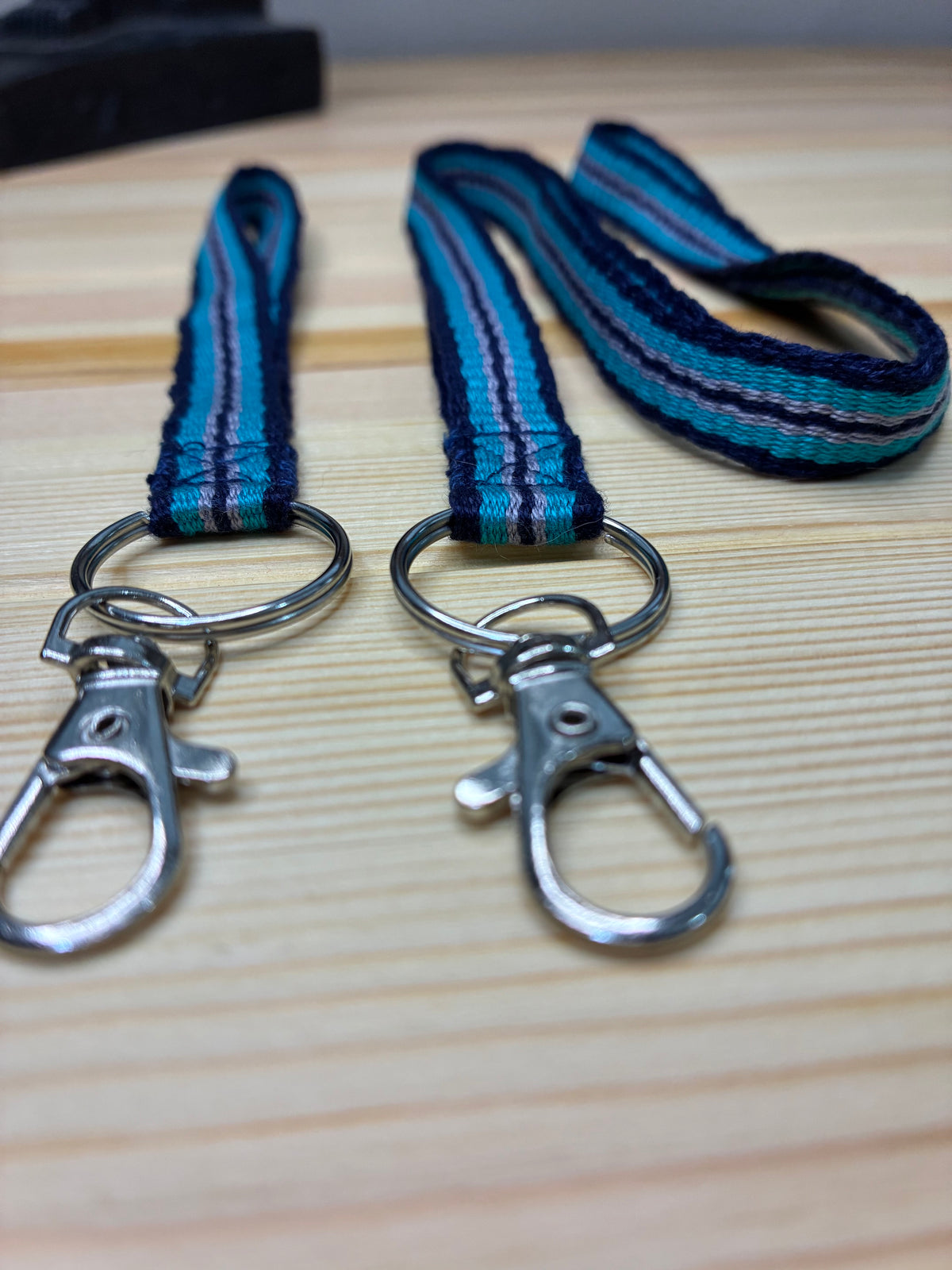 Looping Style - Turquoise Handwoven Wristlet Key Fob