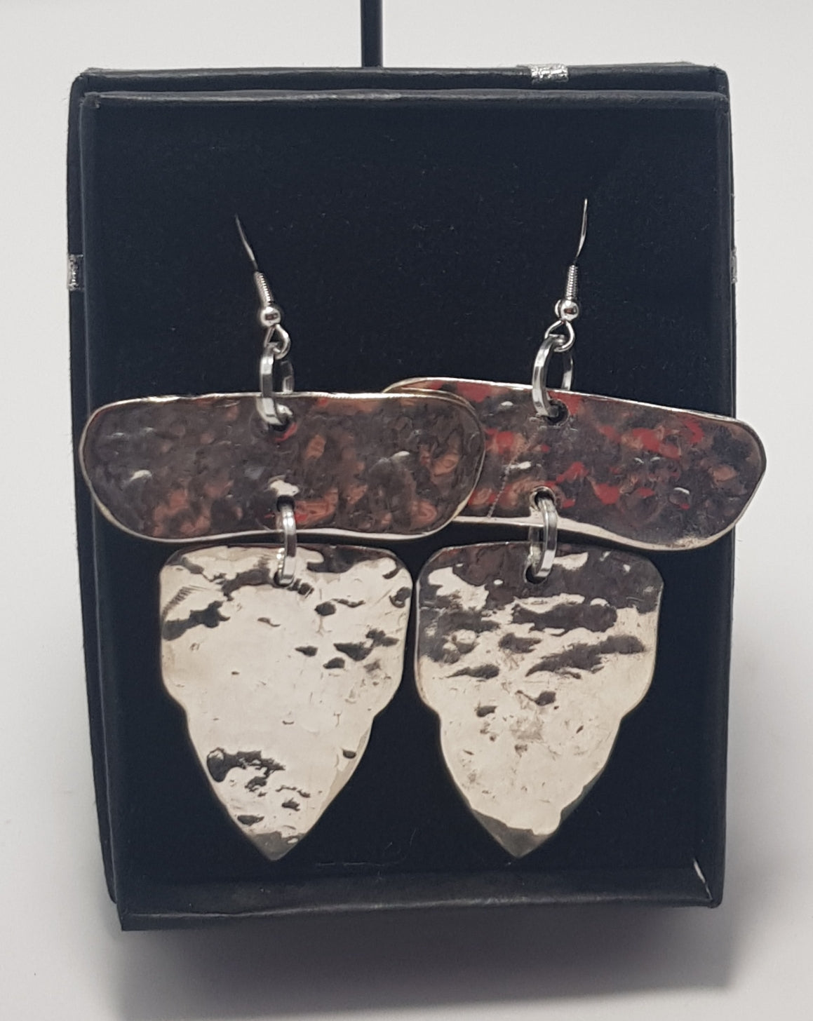Bit of Bling, large silver hanging earrings #693AM/E