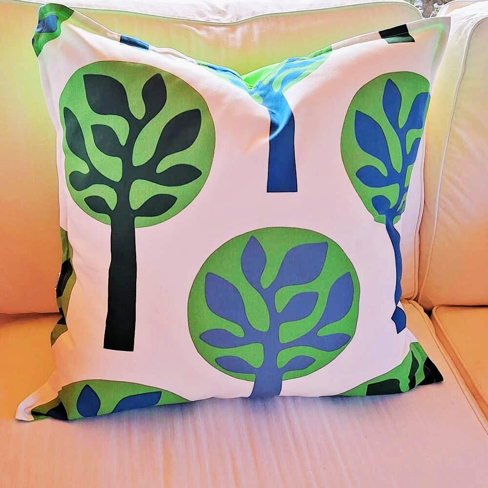 Large Cushion | Funky Tree Design | Includes Insert