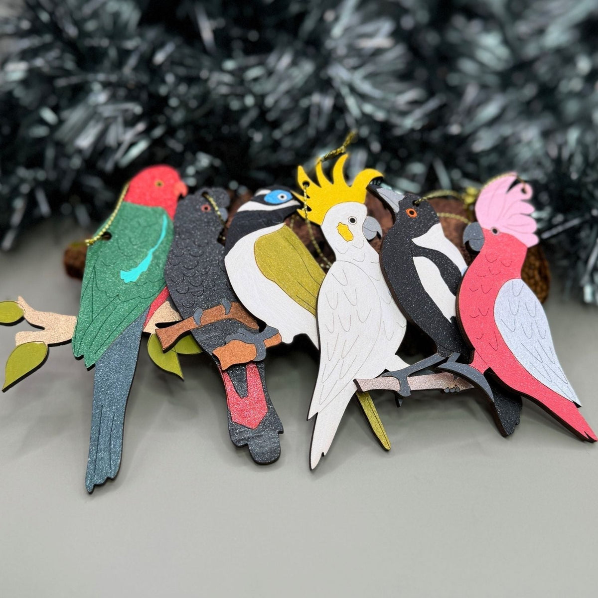 King Parrot Hand Painted Australiana Christmas Decoration