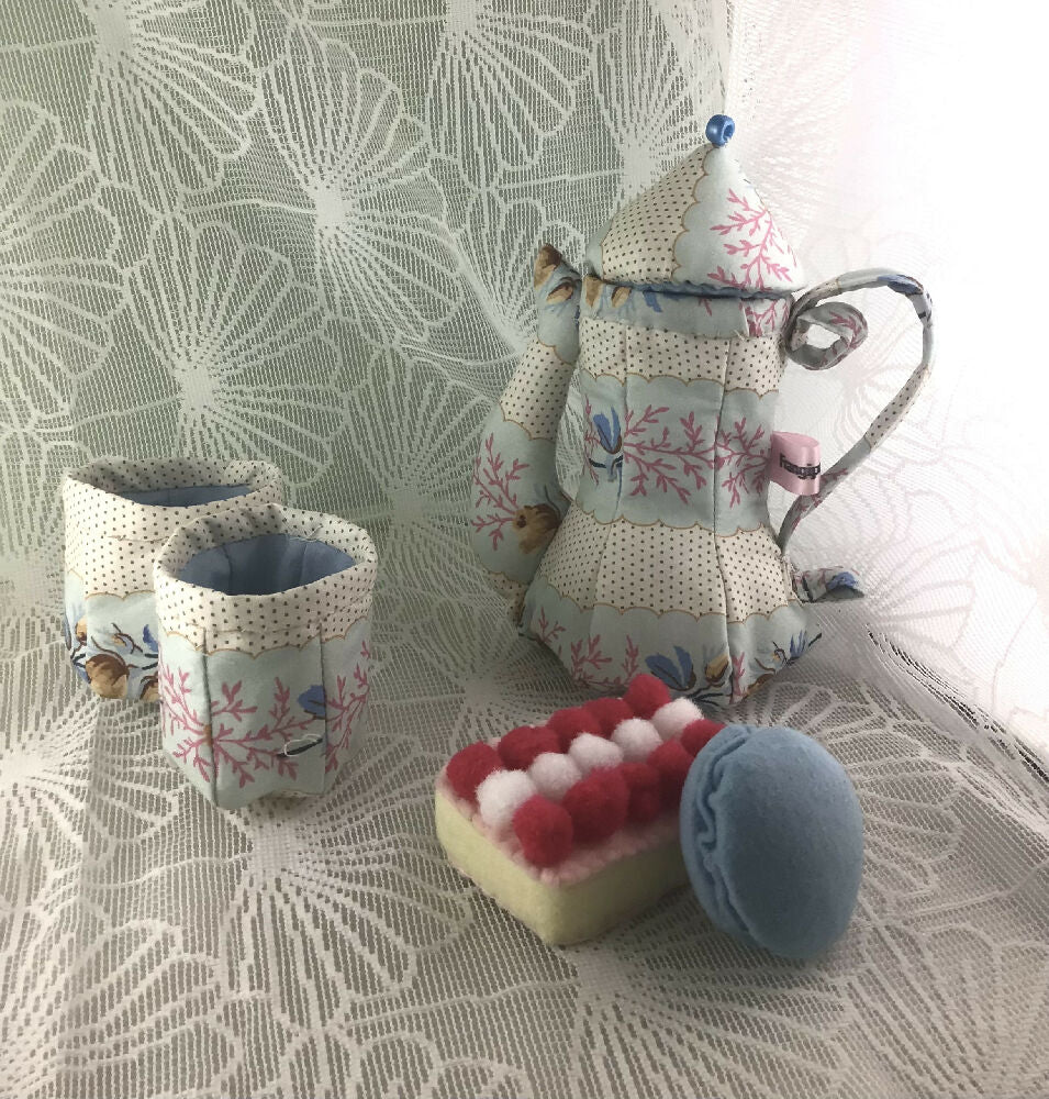 Tall Fabric Teapot Bridgerton design