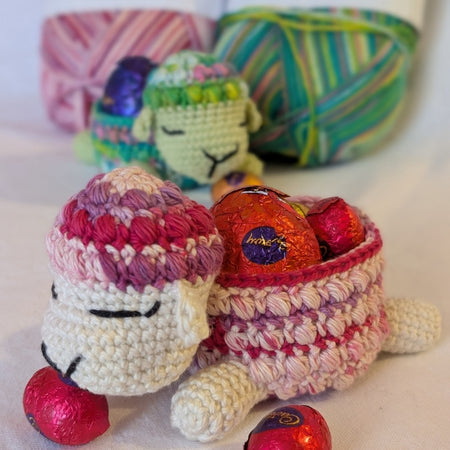 Crocheted Easter Bobble Sheep Basket
