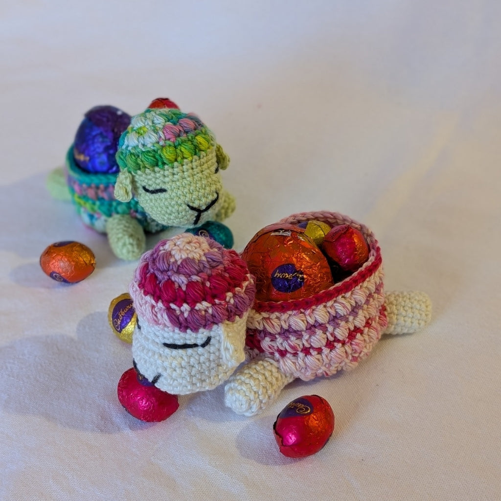 Crocheted Bobble Sheep Trinket Basket