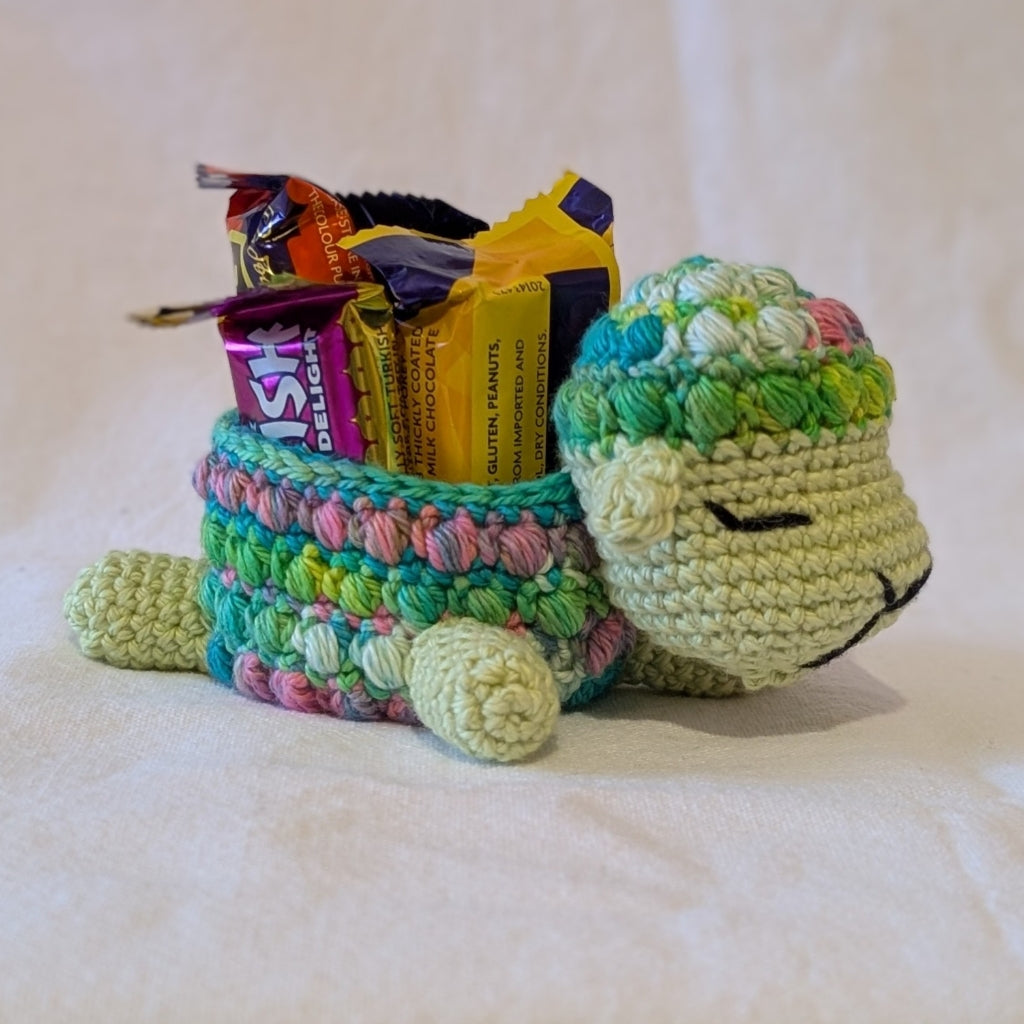Crocheted Bobble Sheep Trinket Basket