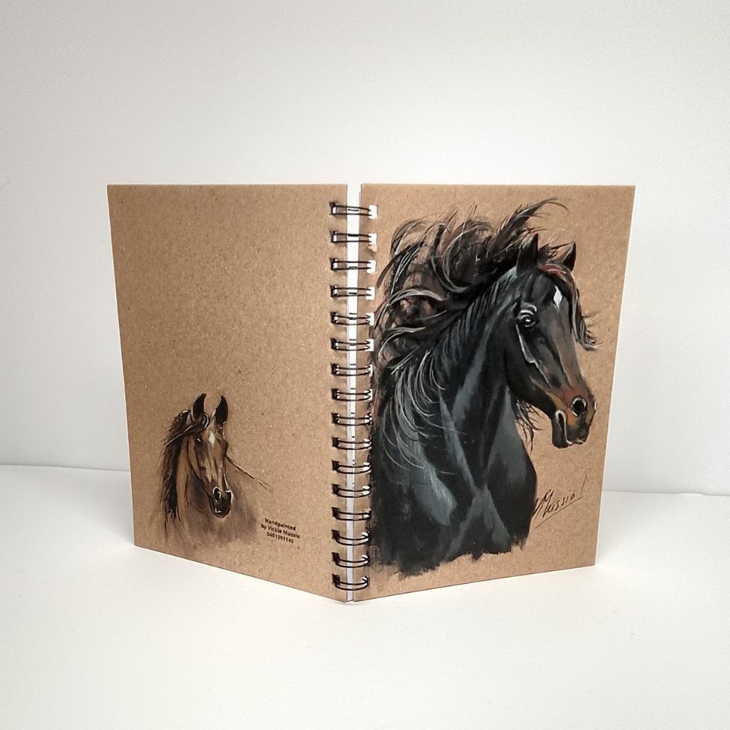 Horse Handpainted Notebooks/Journal. Lined.