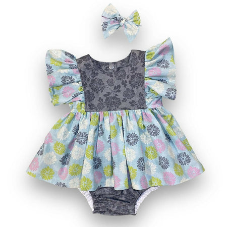 SIZE 0 Baby Girls Spring Bloom Print Ashton Dress SET