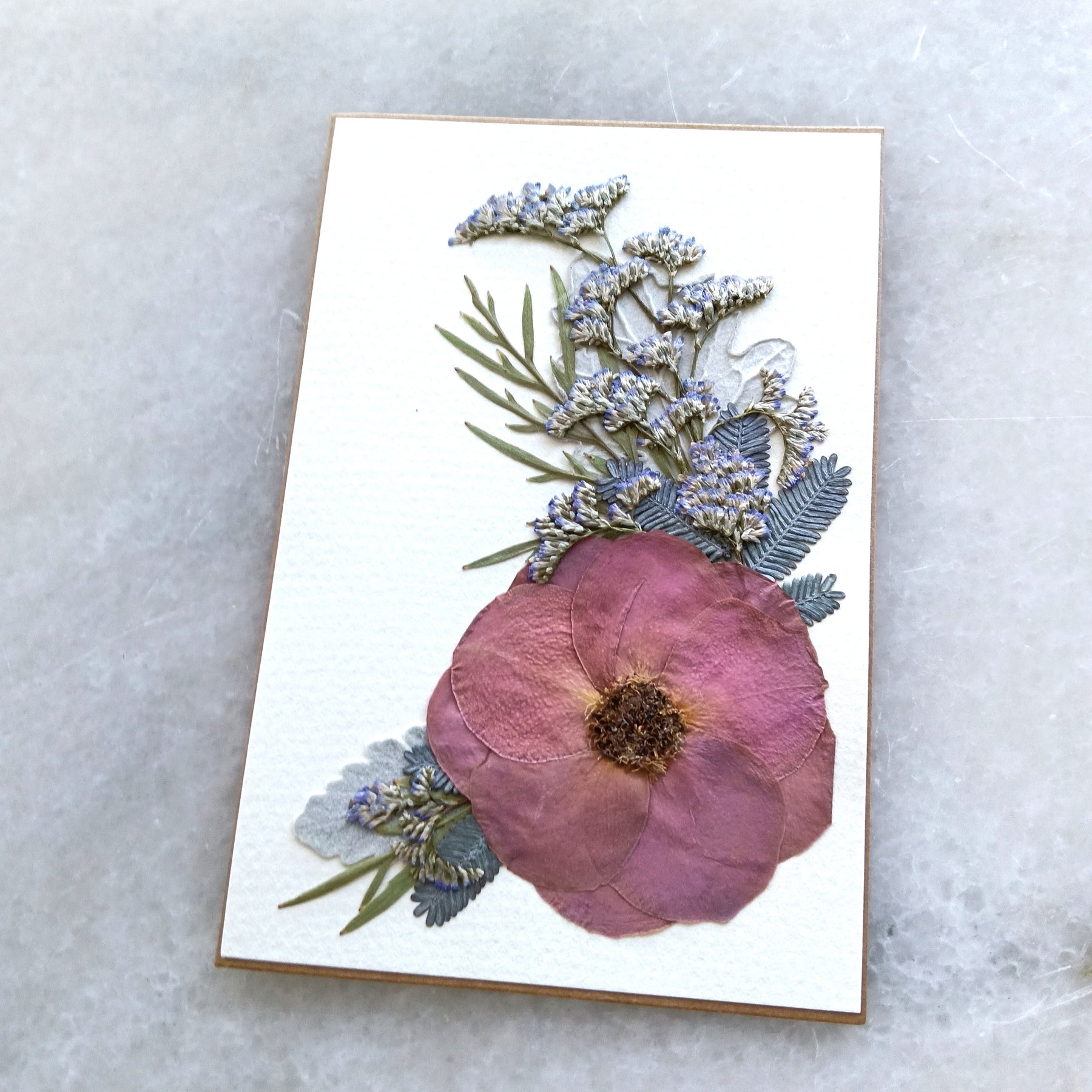 Pink Dedication | Pressed Flower Handmade Card