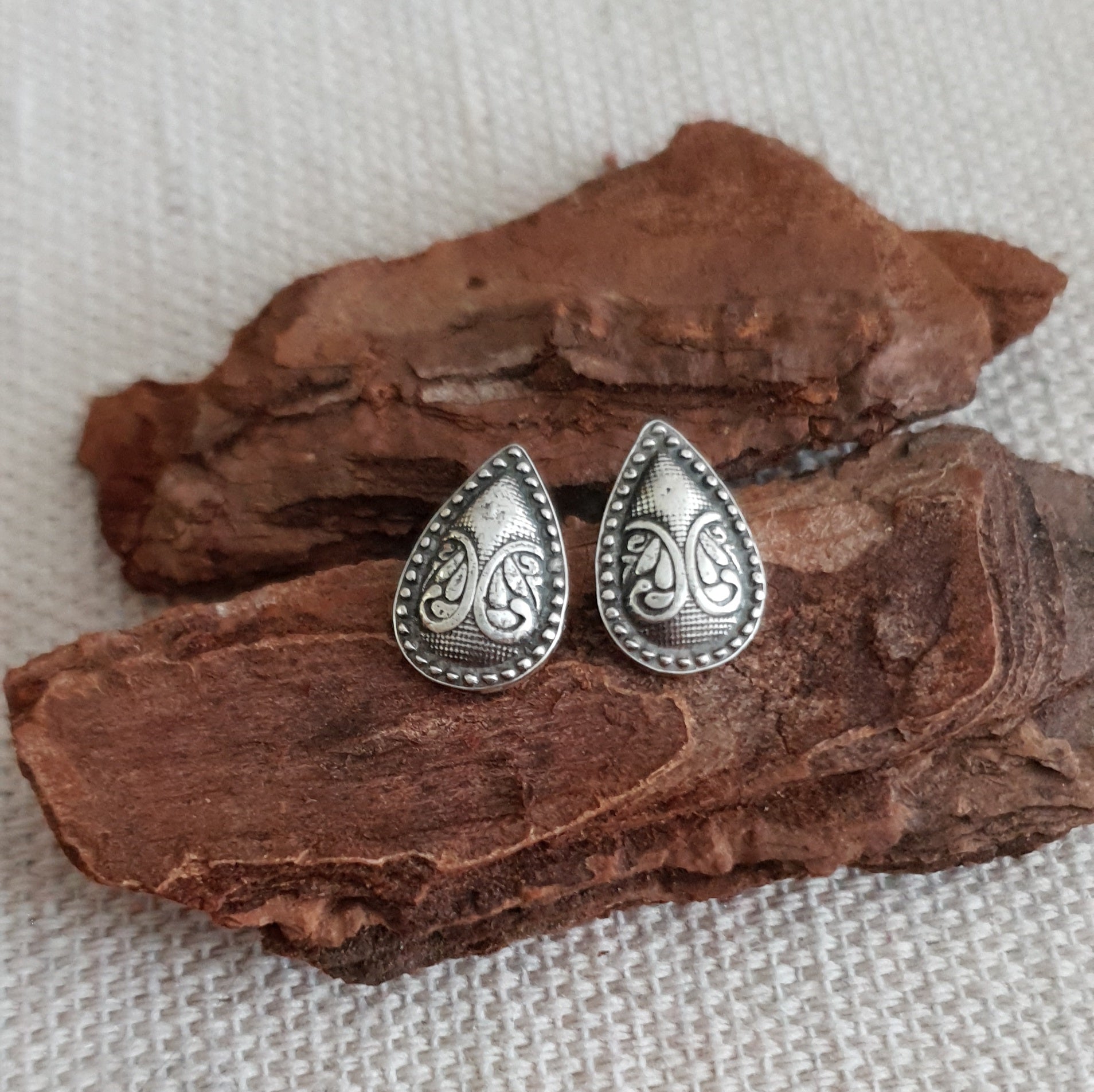 Recycled sterling silver studs - medium