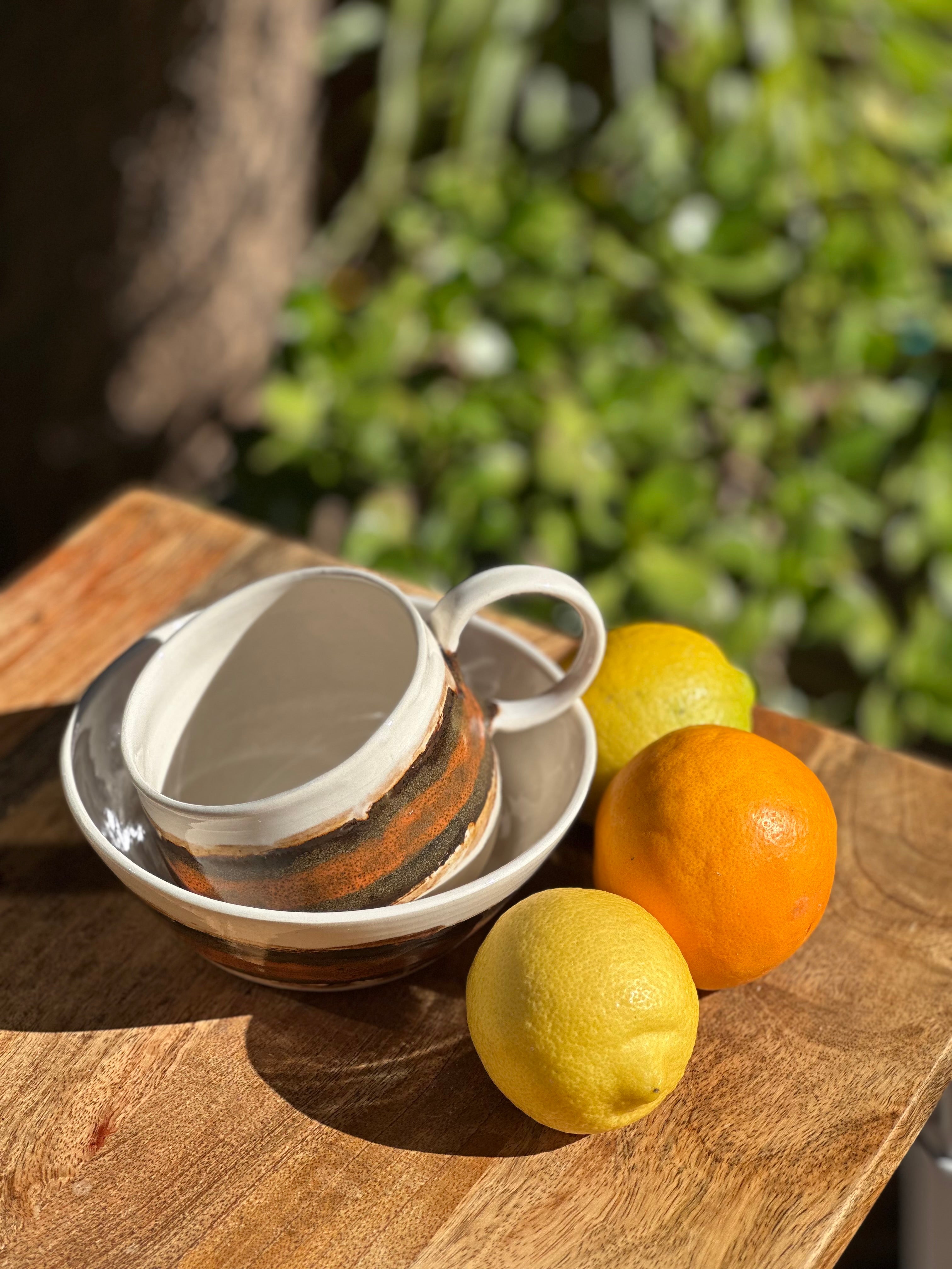 Australian Ceramic Breakfast Set - Burnt Horizon - Australian Pottery