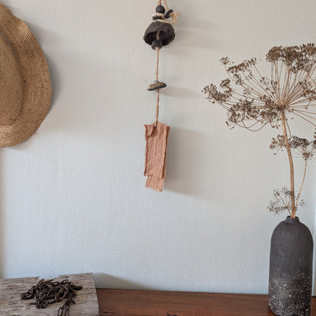 Contemporary Ceramic Wall Hanging - Bells, Chimes, Beads