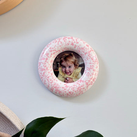 Pink terrazzo pattern wall hanging photo frame