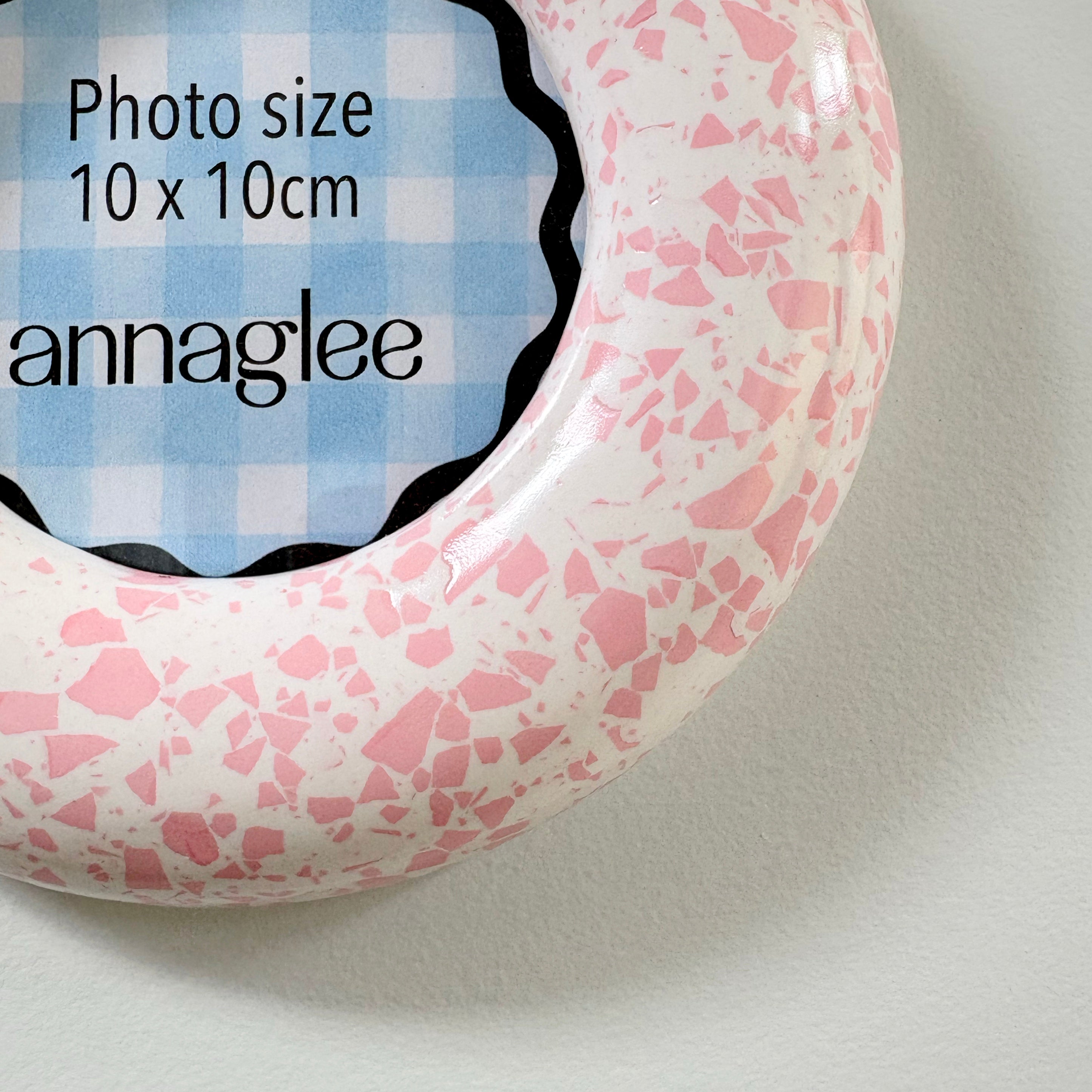 Pink terrazzo pattern wall hanging photo frame