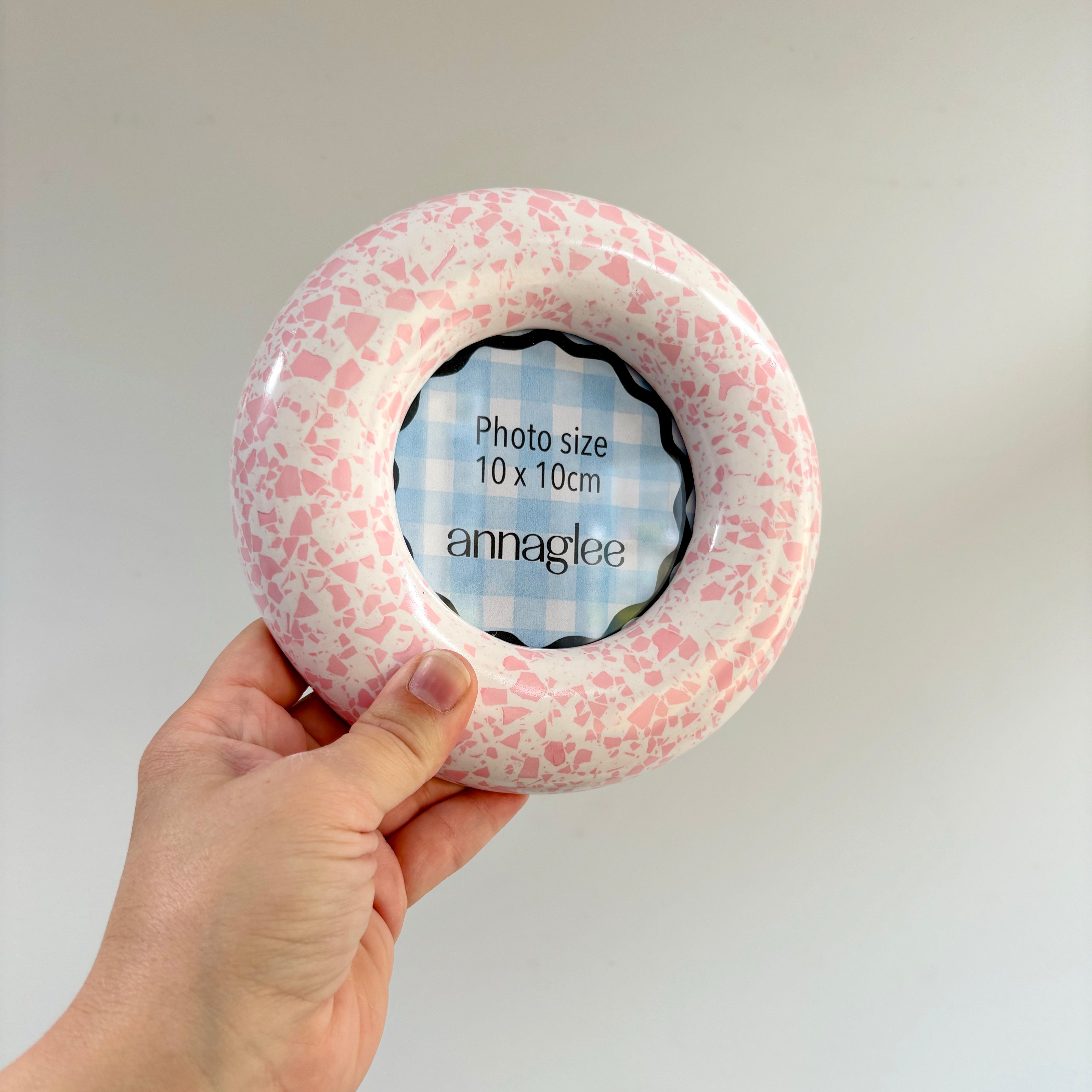 Pink terrazzo pattern wall hanging photo frame